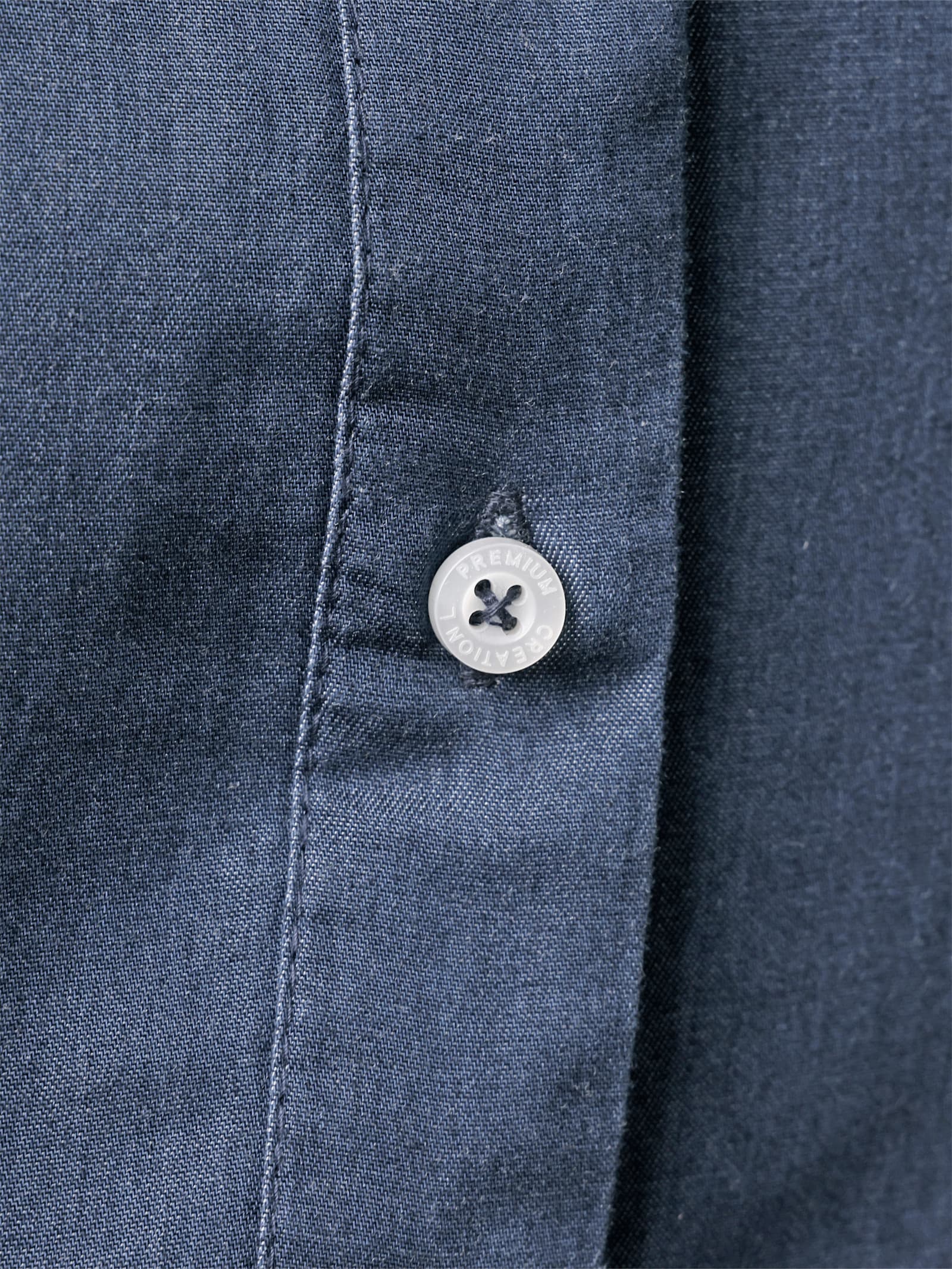 CREATION L PREMIUM Webkleid mit Blüten-Stickerei - blue-stone-washed