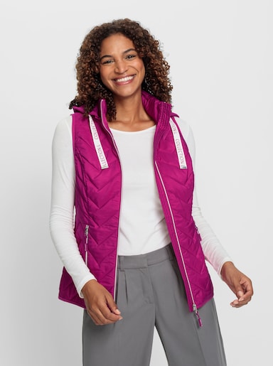 Steppweste im Zickzack-Muster - magenta