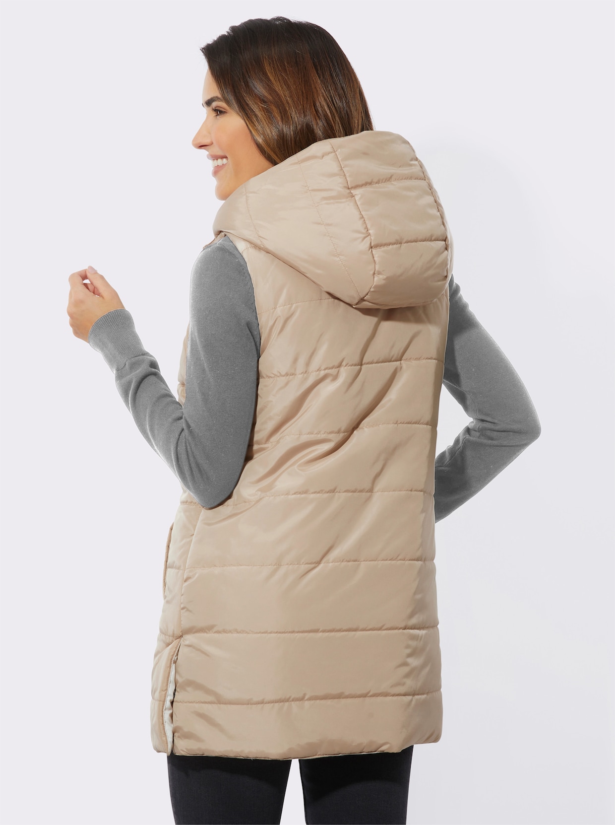 Vändbar väst - beige-gräddvit