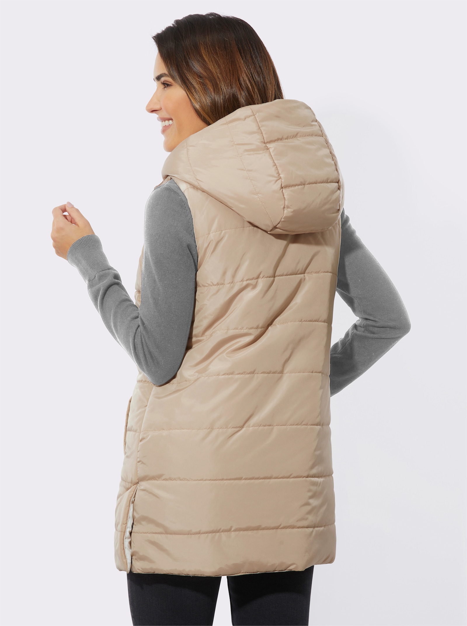 Wendeweste mit verschiedenfarbigen Seiten - beige-ecru