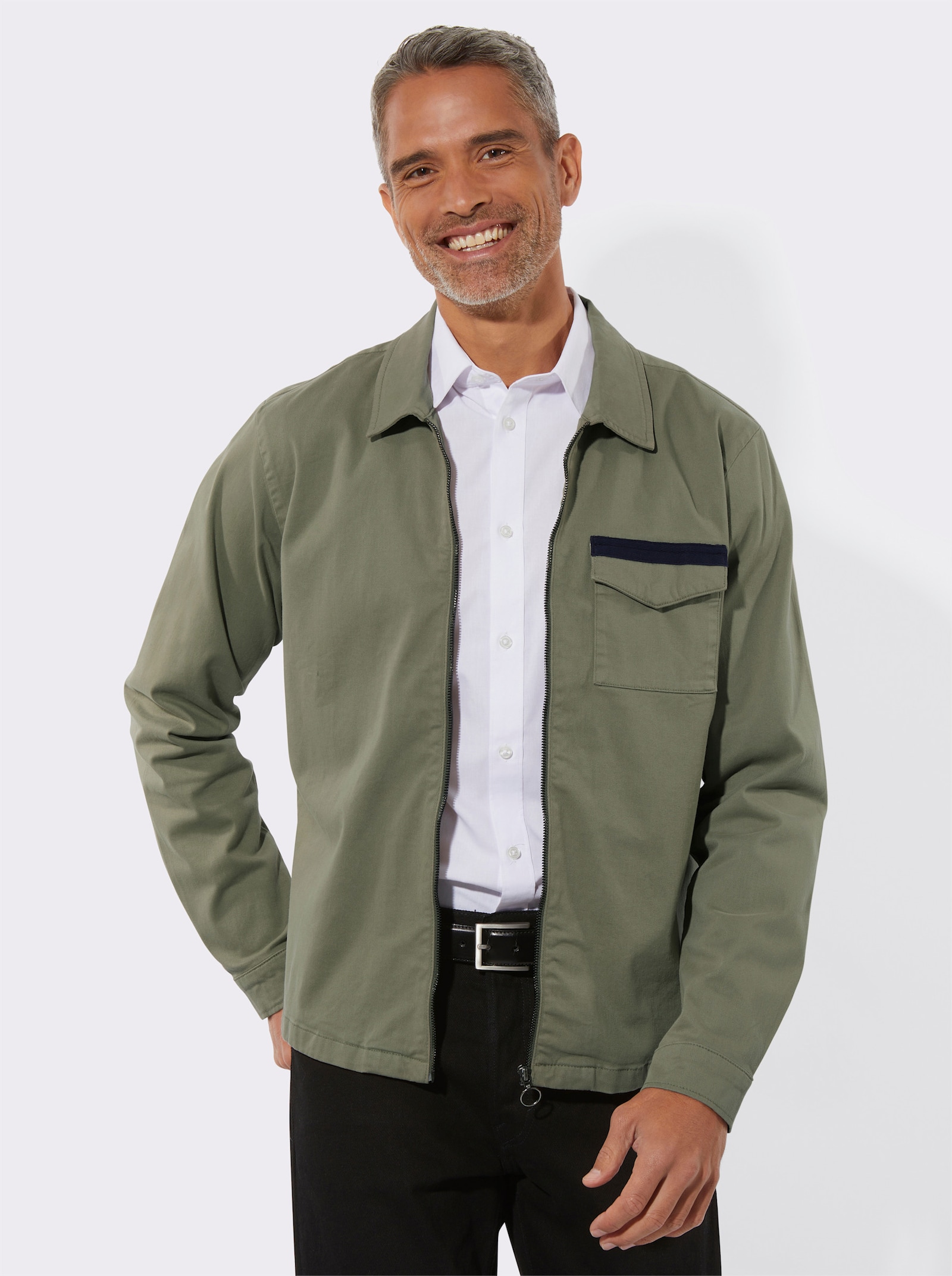 Jacke in Twill-Qualität - khaki