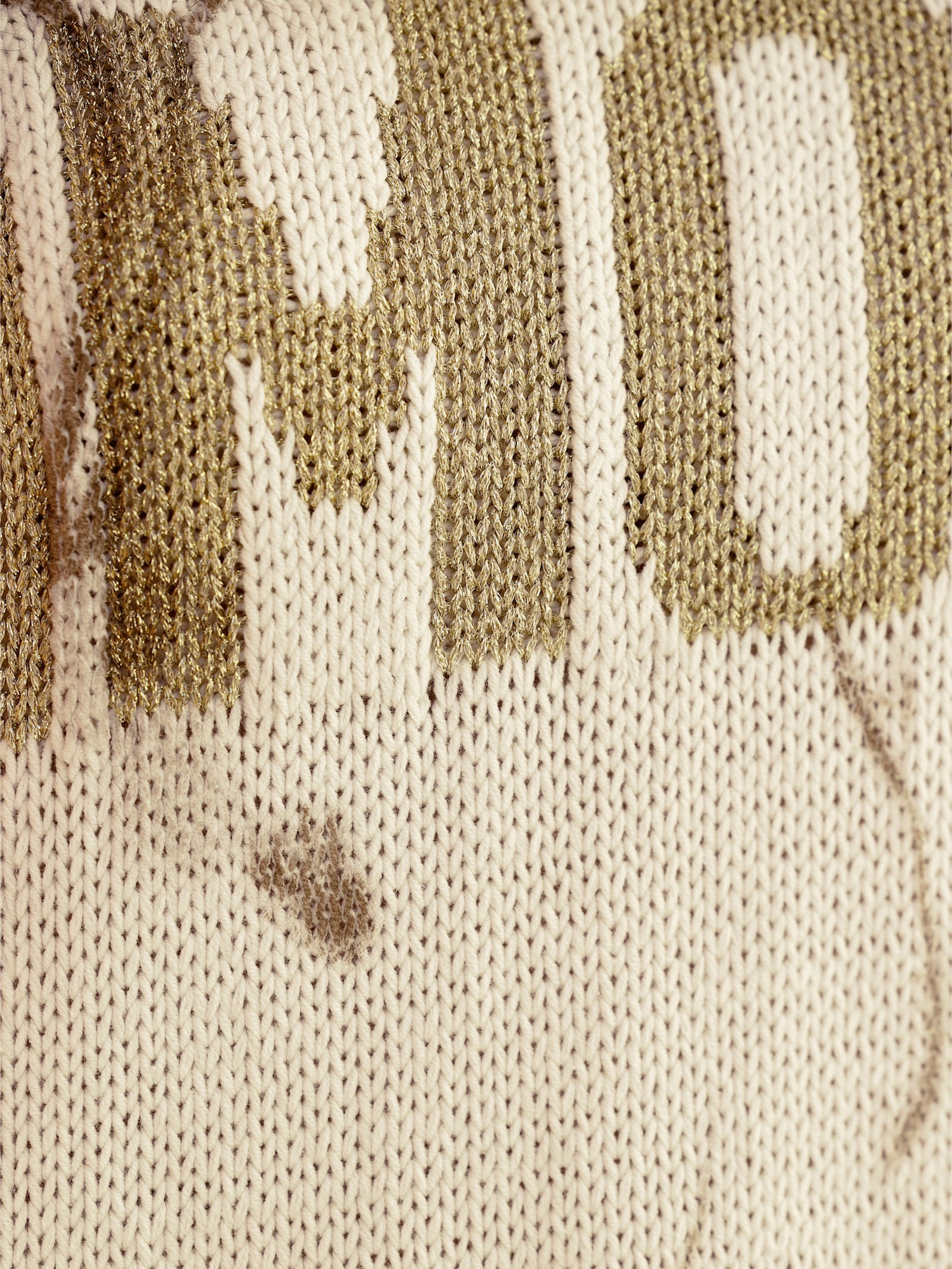 heine Strickpullover mit Schriftzug - sand-gemustert