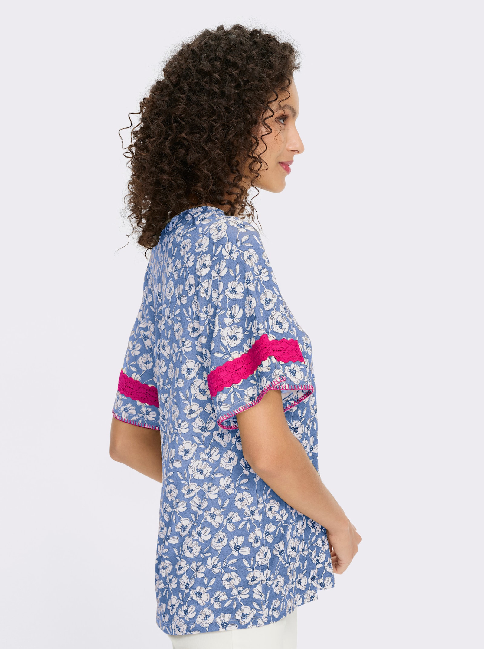 heine Tunique avec détails en dentelle - bleu ciel-écru imprimé