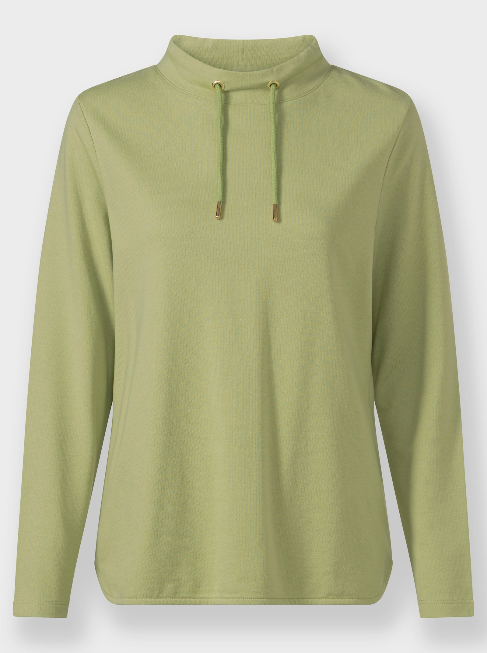 Sweatshirt mit halsfernem Stehkragen - lindgrün
