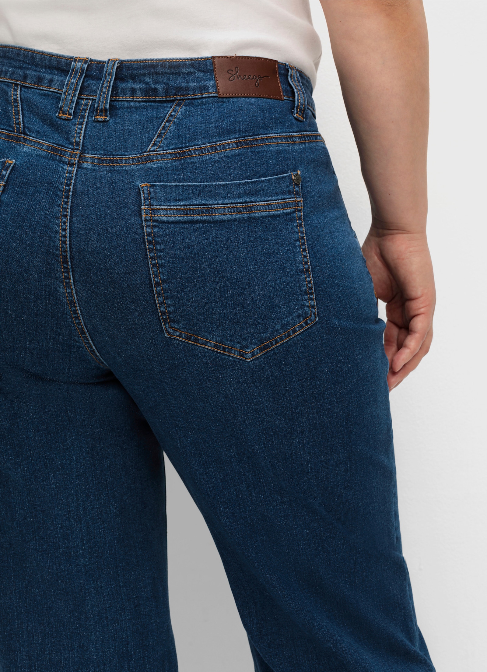 sheego Jeans met doorlopende wijde pijpen - dark blue denim