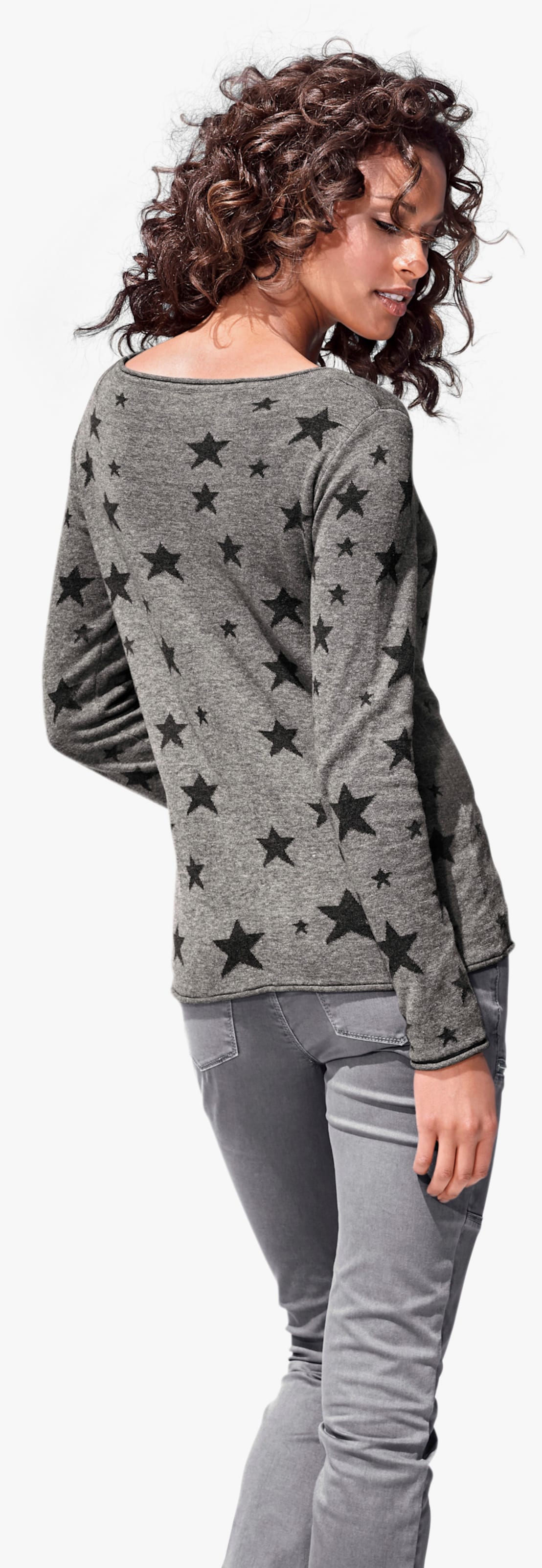 heine Rundhals-Pullover - grau