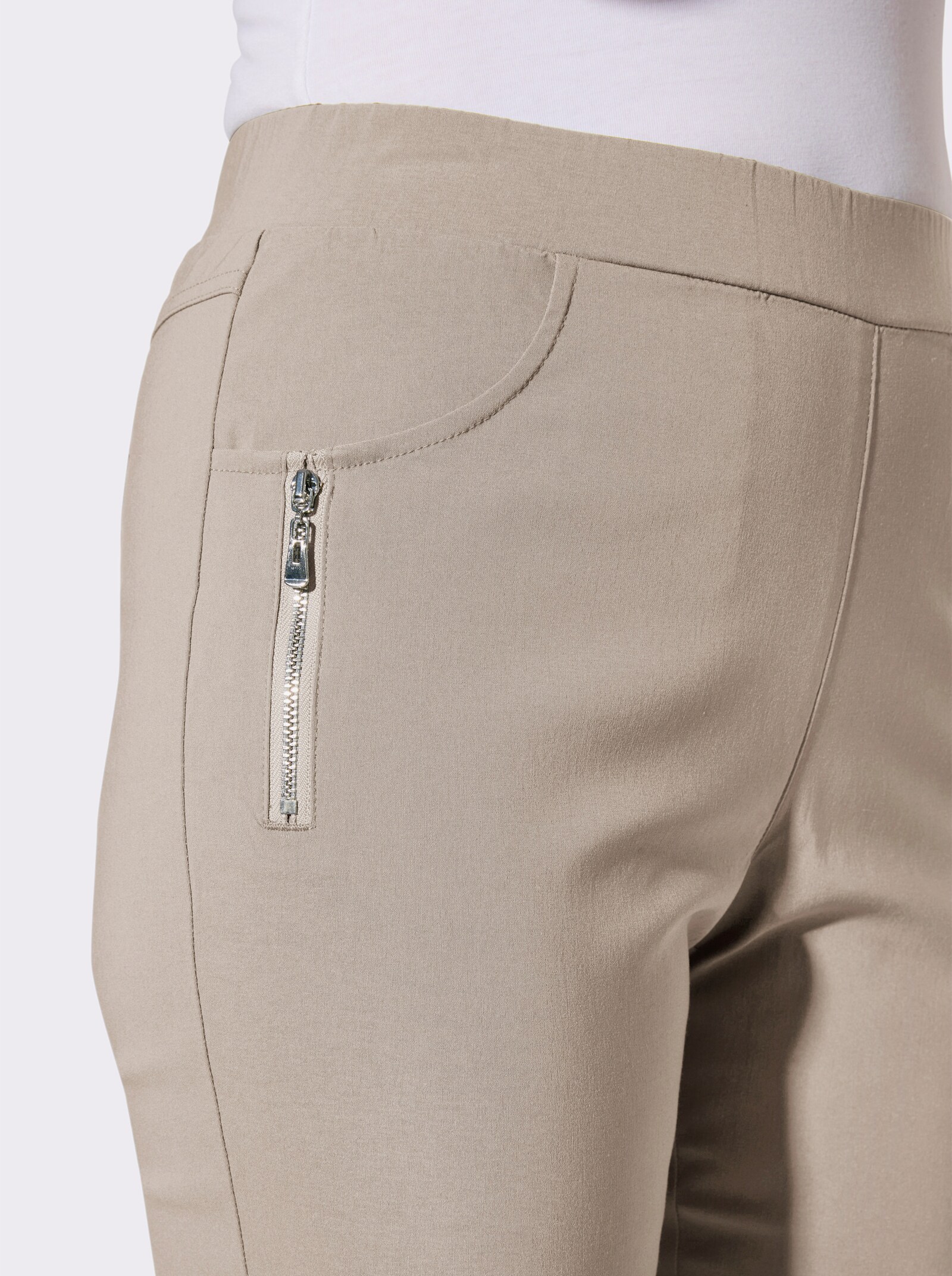 Stretch-Hose in Bengalin-Qualität - beige
