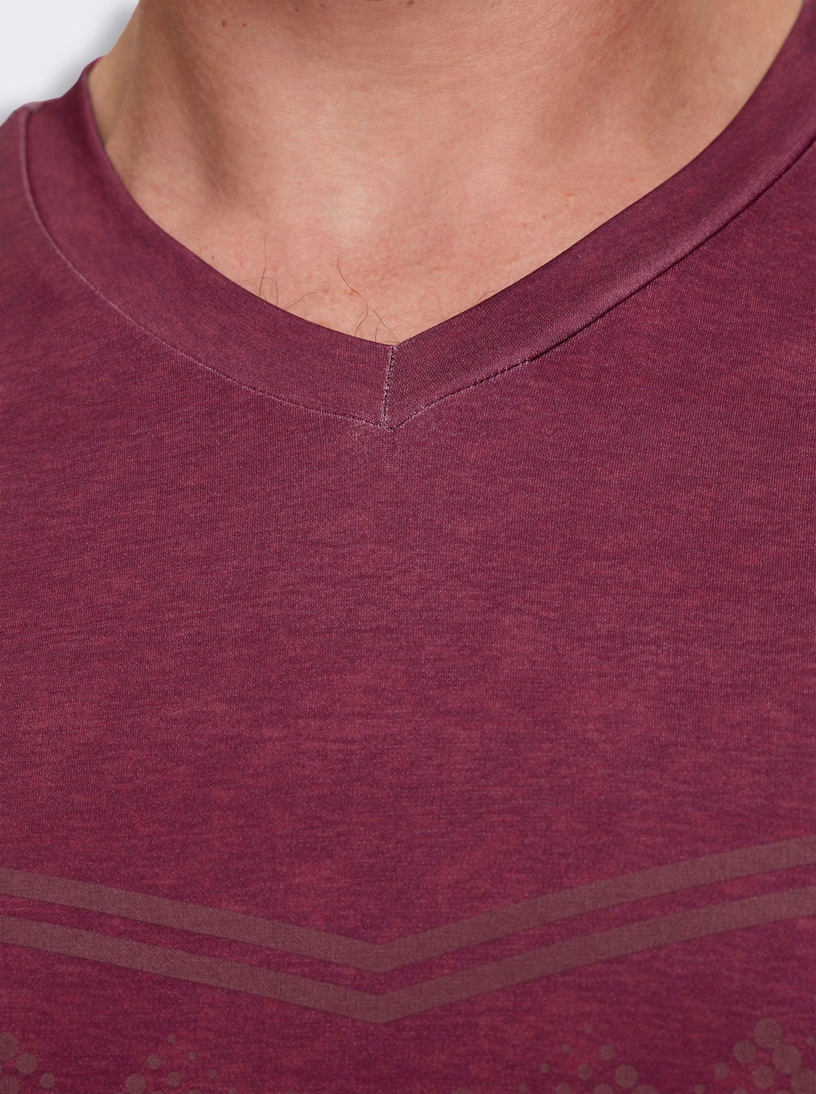 Funktionsshirt mit Seitenschlitzen - dunkelrot-meliert