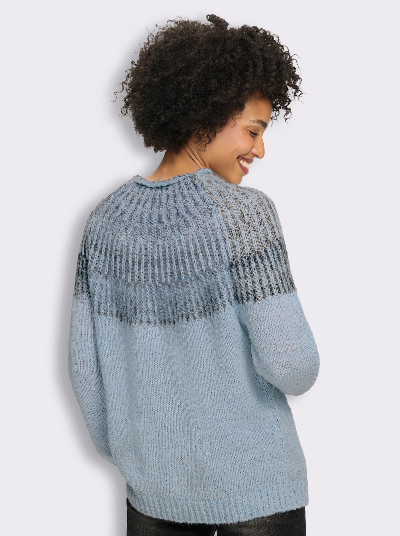 heine Strickpullover mit Raglanärmeln - bleu-meliert