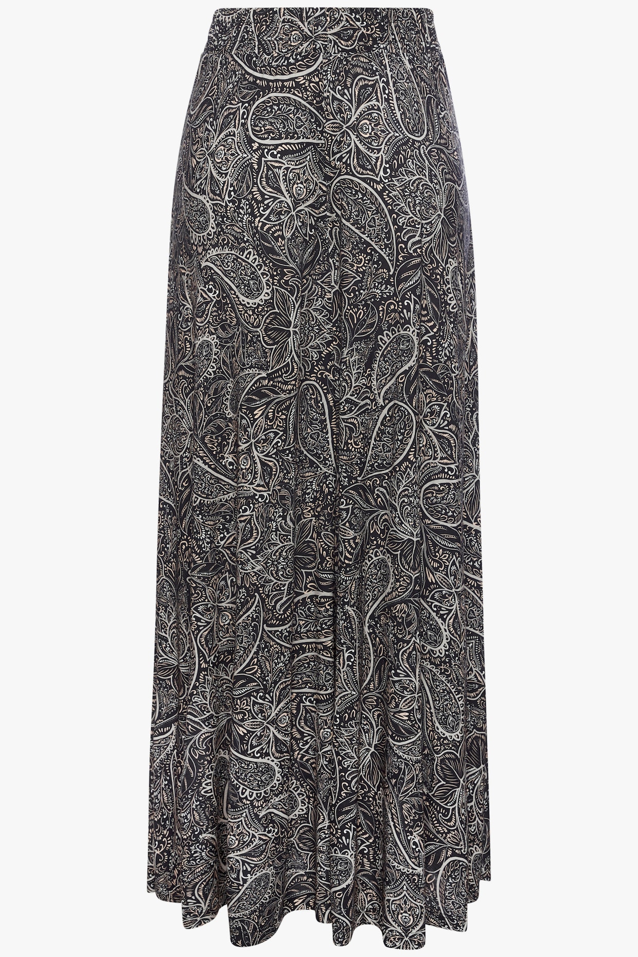 LASCANA Maxirock - schwarz-grau-creme bedruckt