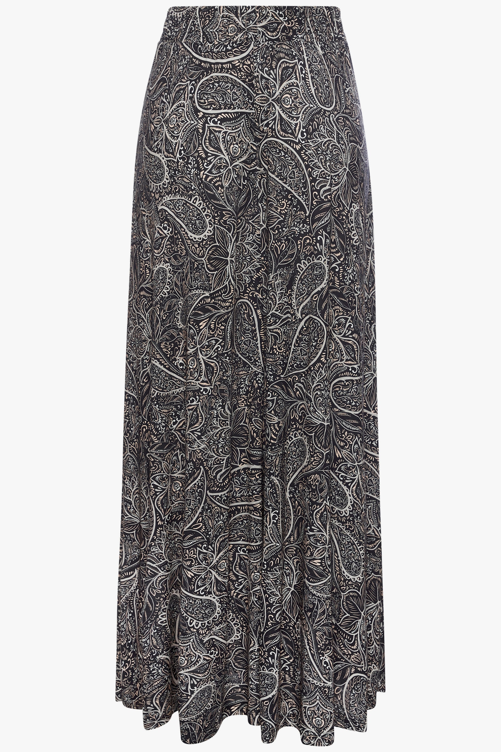 LASCANA Maxirock - schwarz-grau-creme bedruckt
