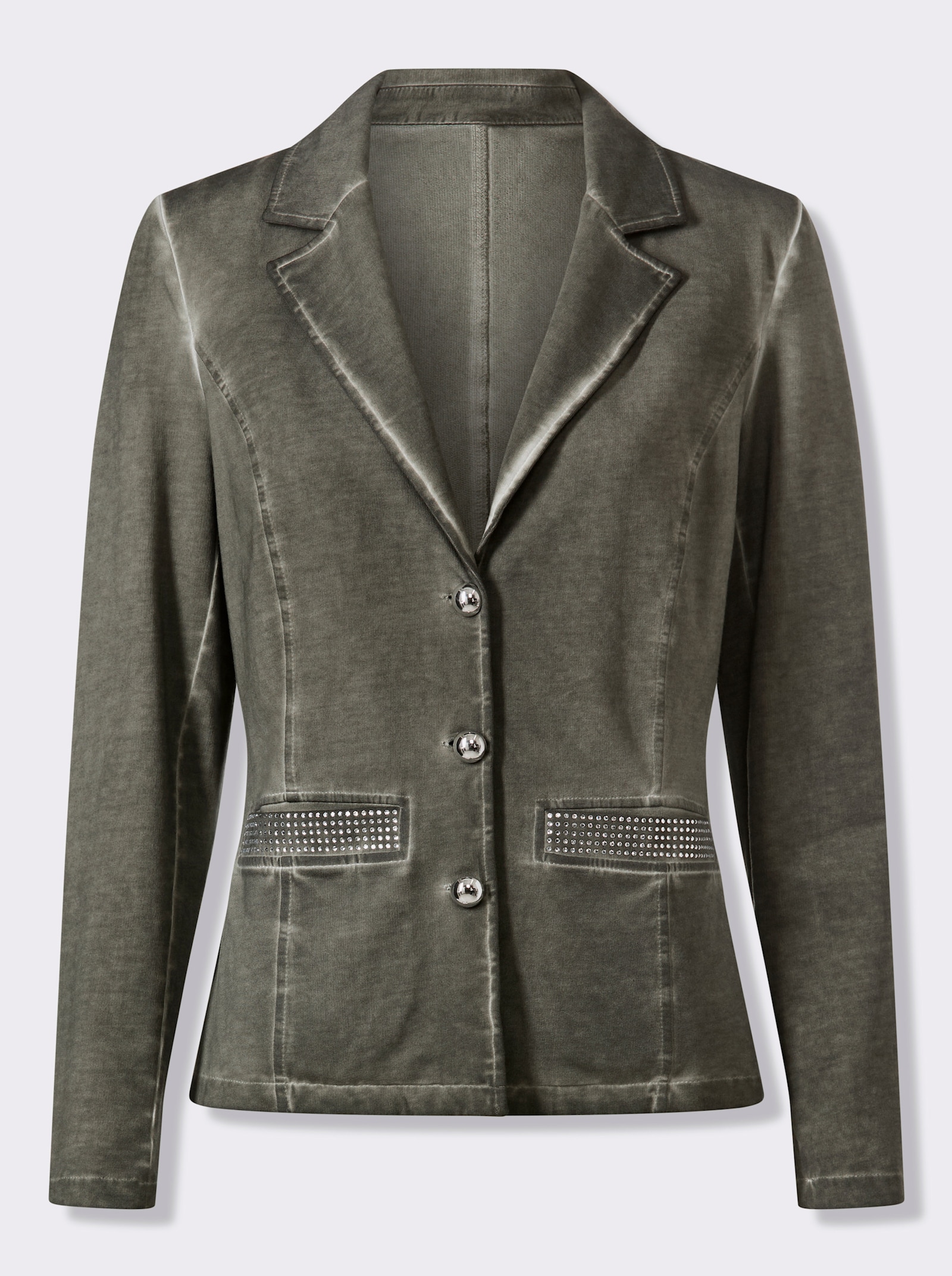 heine Sweatblazer mit Ziersteinen - khaki