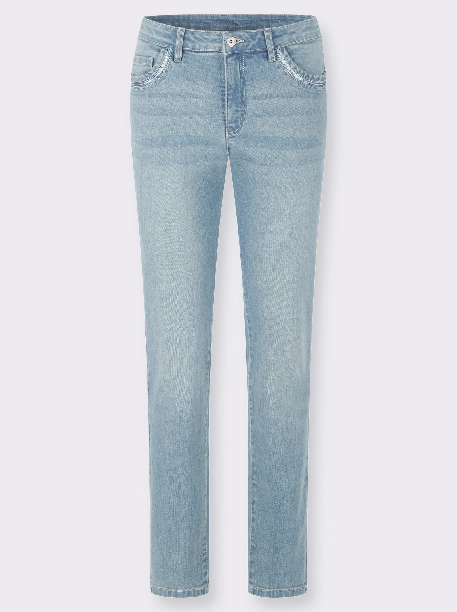 Jeans mit Push-up-Nähten - blue-bleached