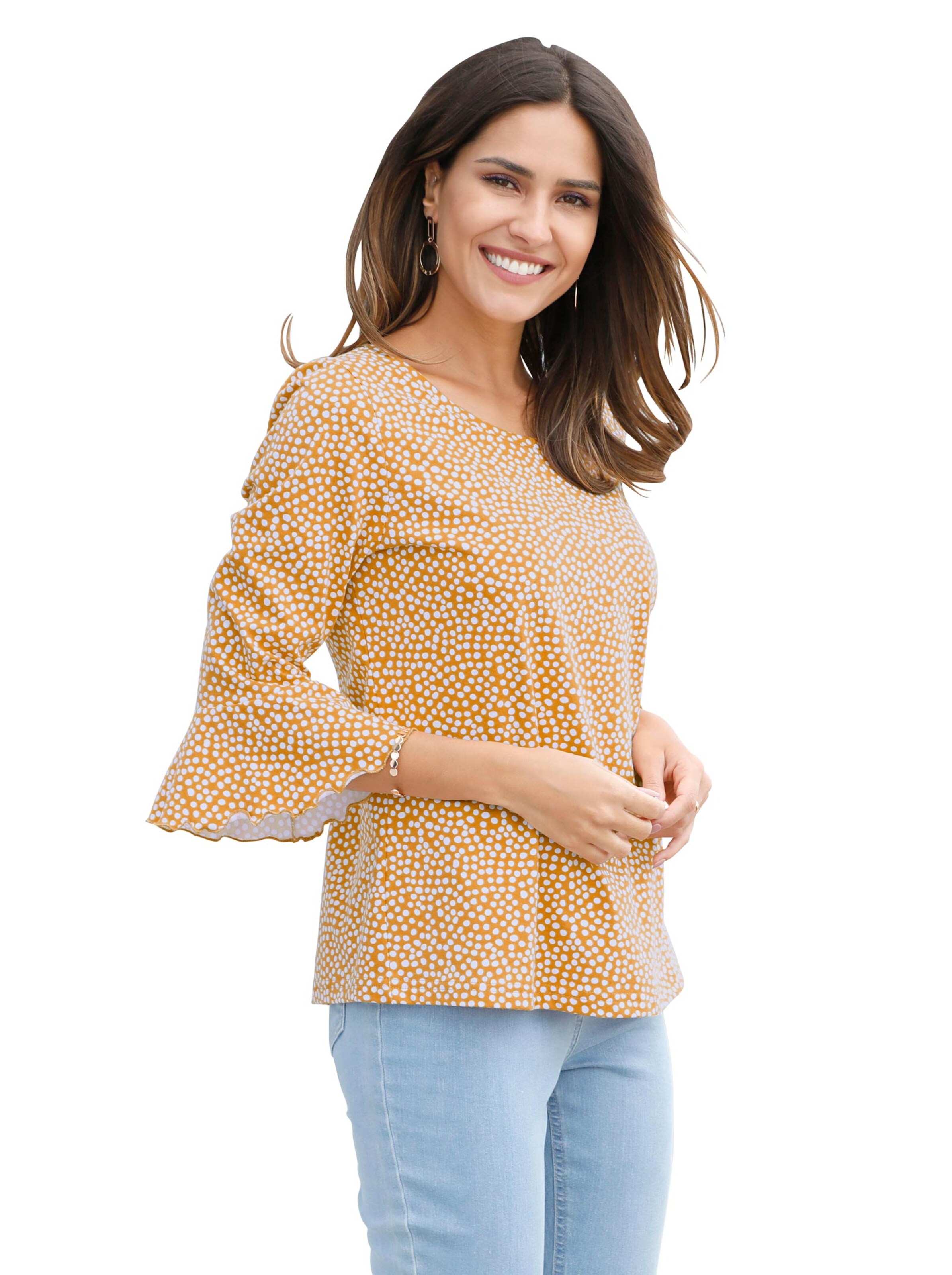 Shirt - ocker-gepunktet