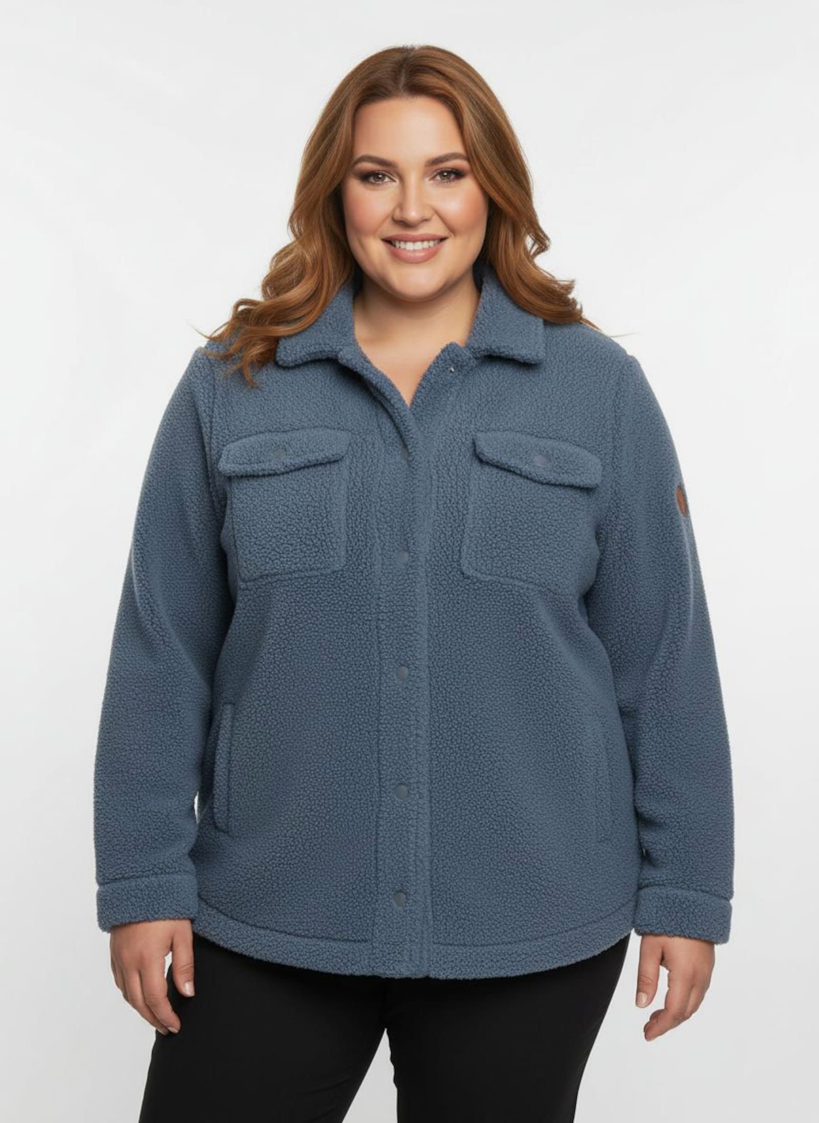 Jackenblazer aus Fleece - rauchblau