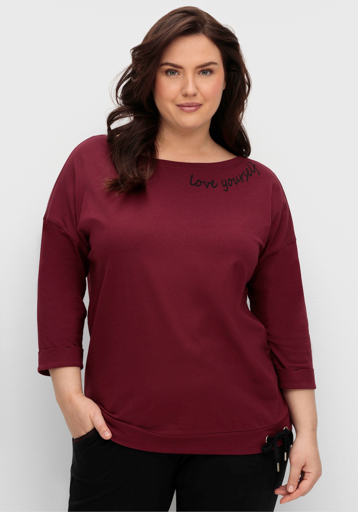 sheego Oversized shirt - wijnrood