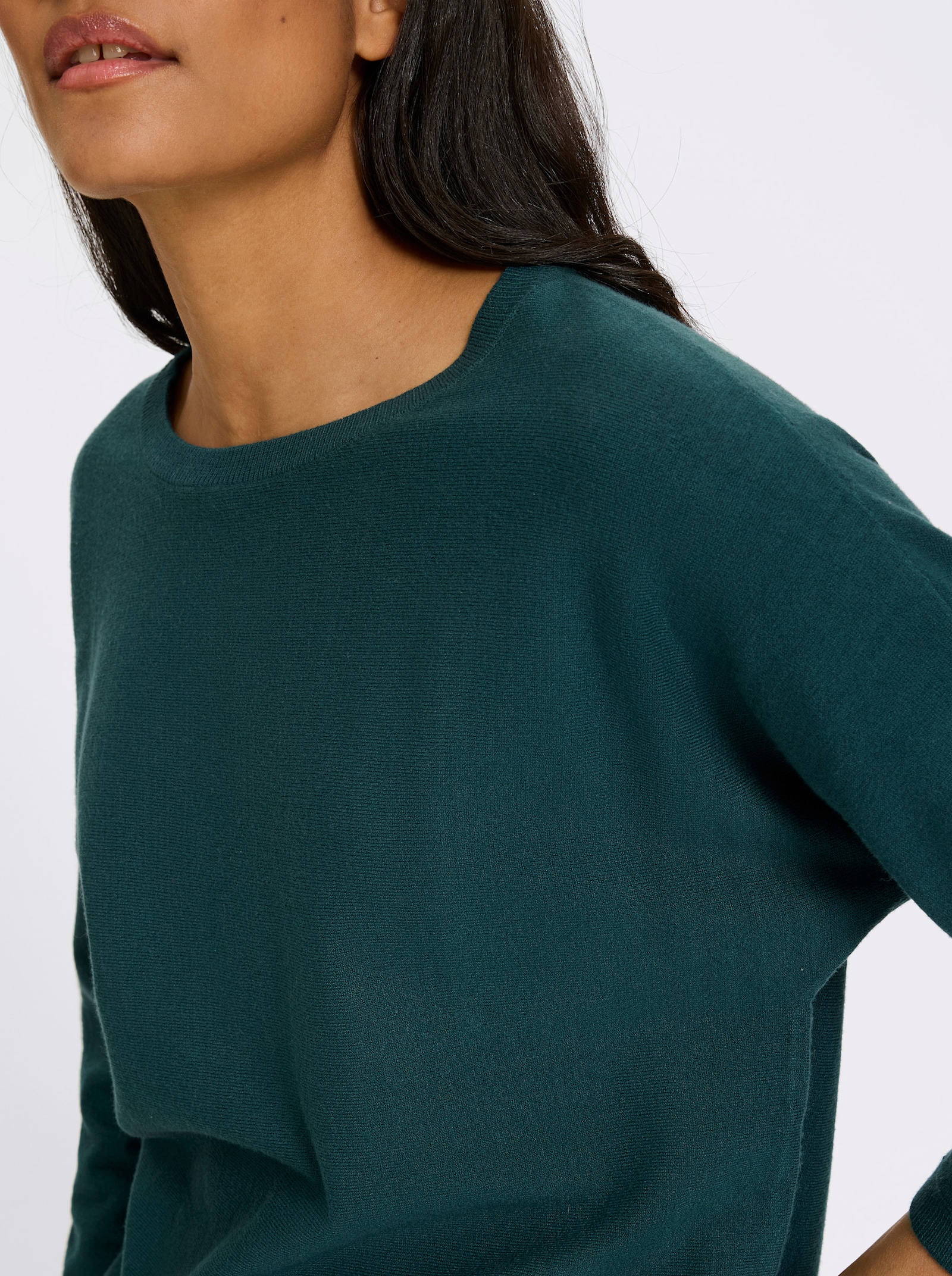 heine Fledermauspullover mit Rippenbündchen - petrol