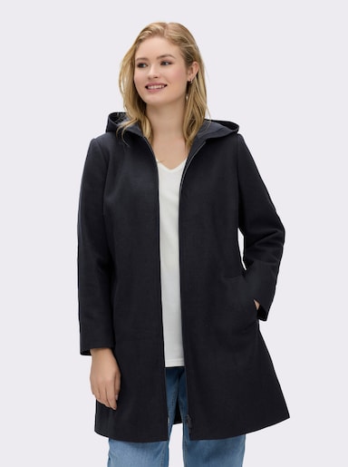 sheego Wintermantel mit Wollanteil - tiefblau