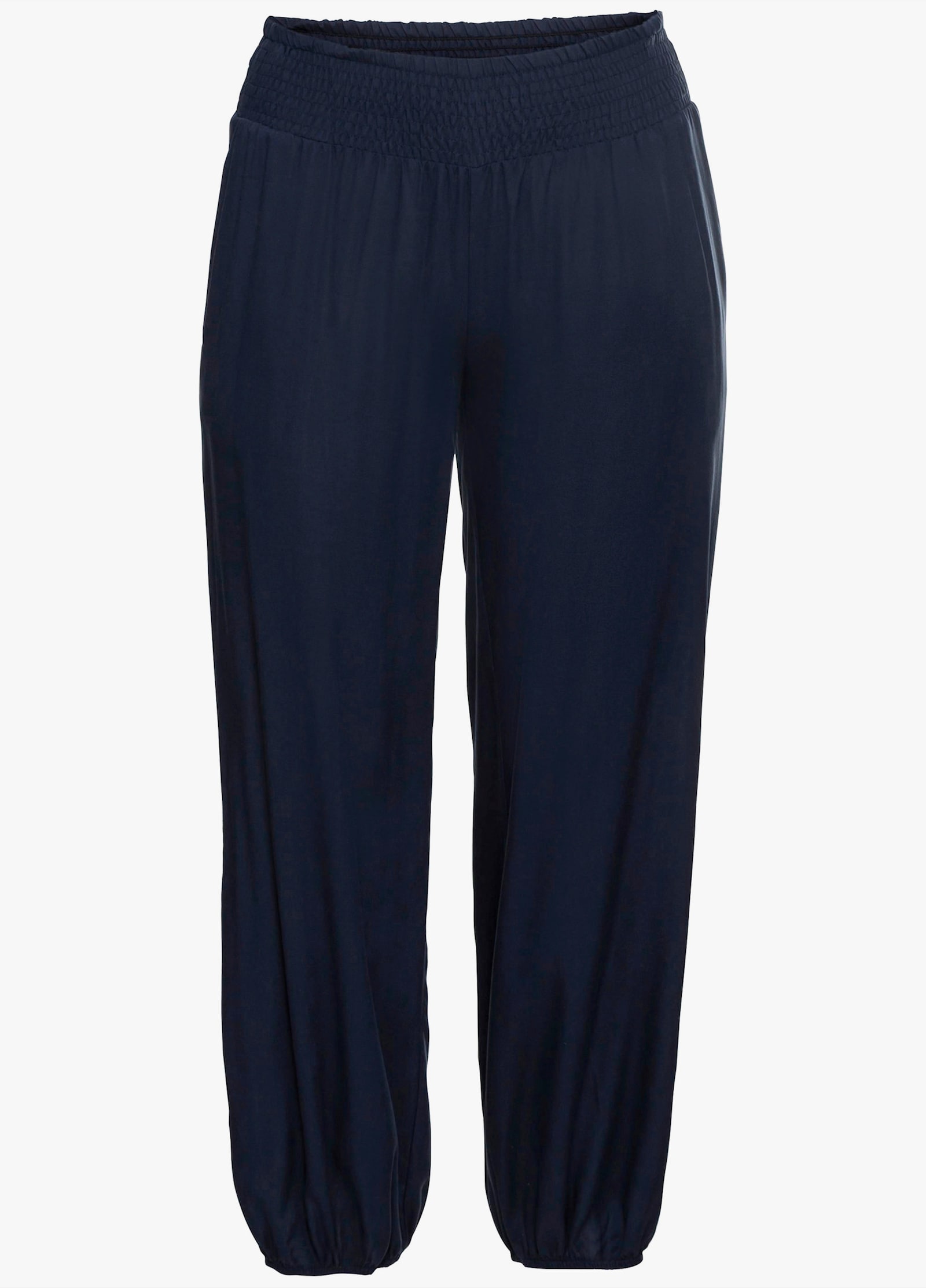 sheego Schlupfhose mit Smokbund, weite Form - marine