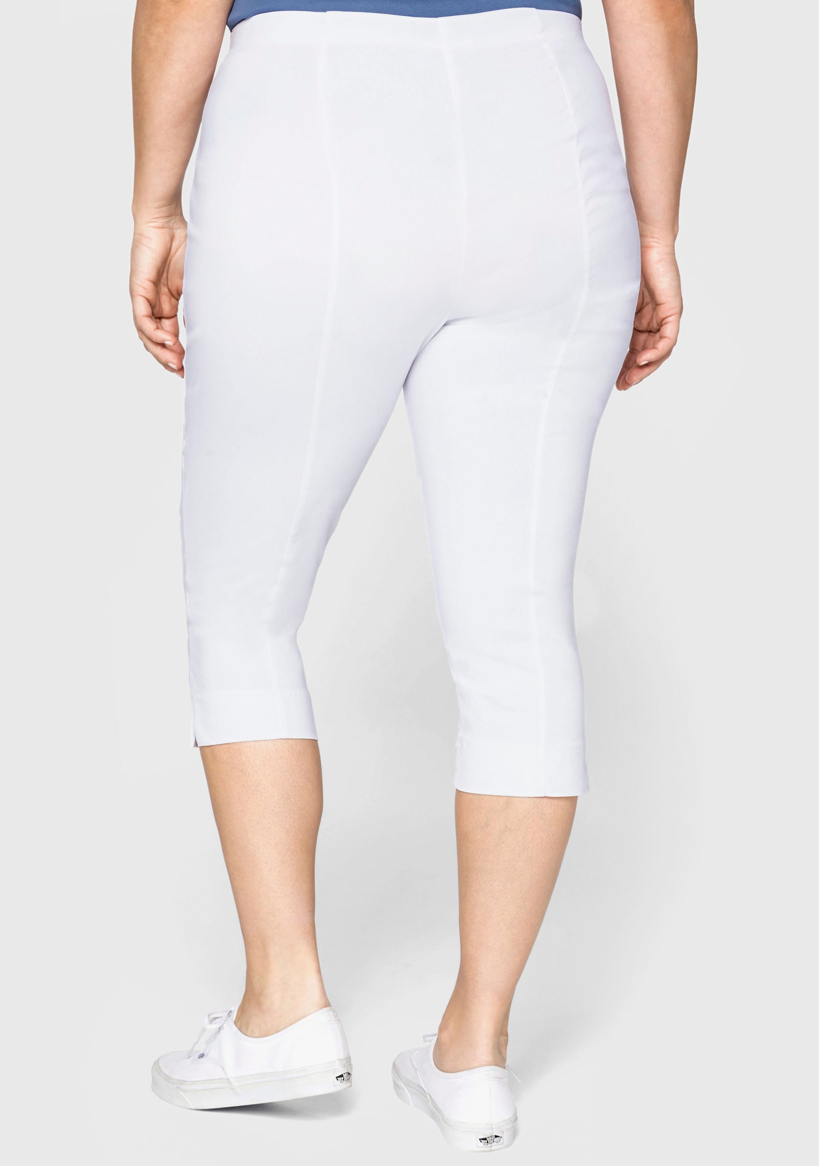 sheego Caprihose mit Schlupfbund, aus Bengalin - weiss