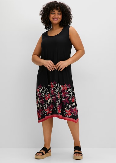 sheego Jerseykleid - schwarz bedruckt