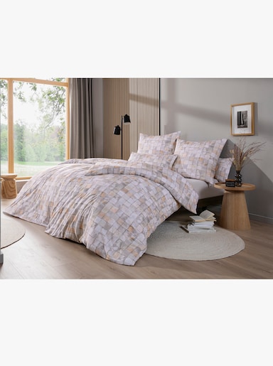 Estella Bettwäsche - beige-apricot-bedruckt