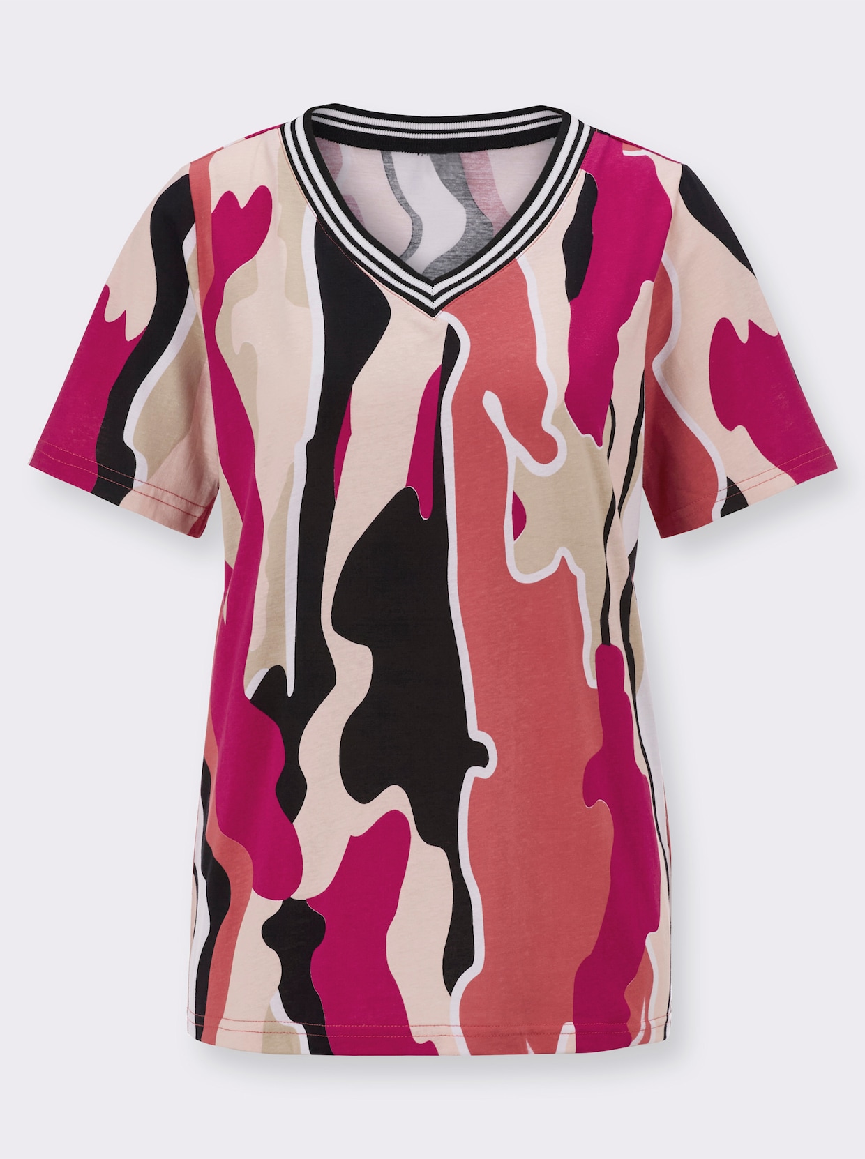 Shirt met korte mouwen - zwart/pink geprint