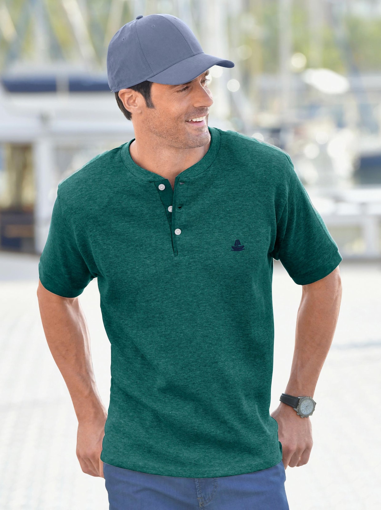 Catamaran Shirt met korte mouwen - smaragdgroen gemêleerd
