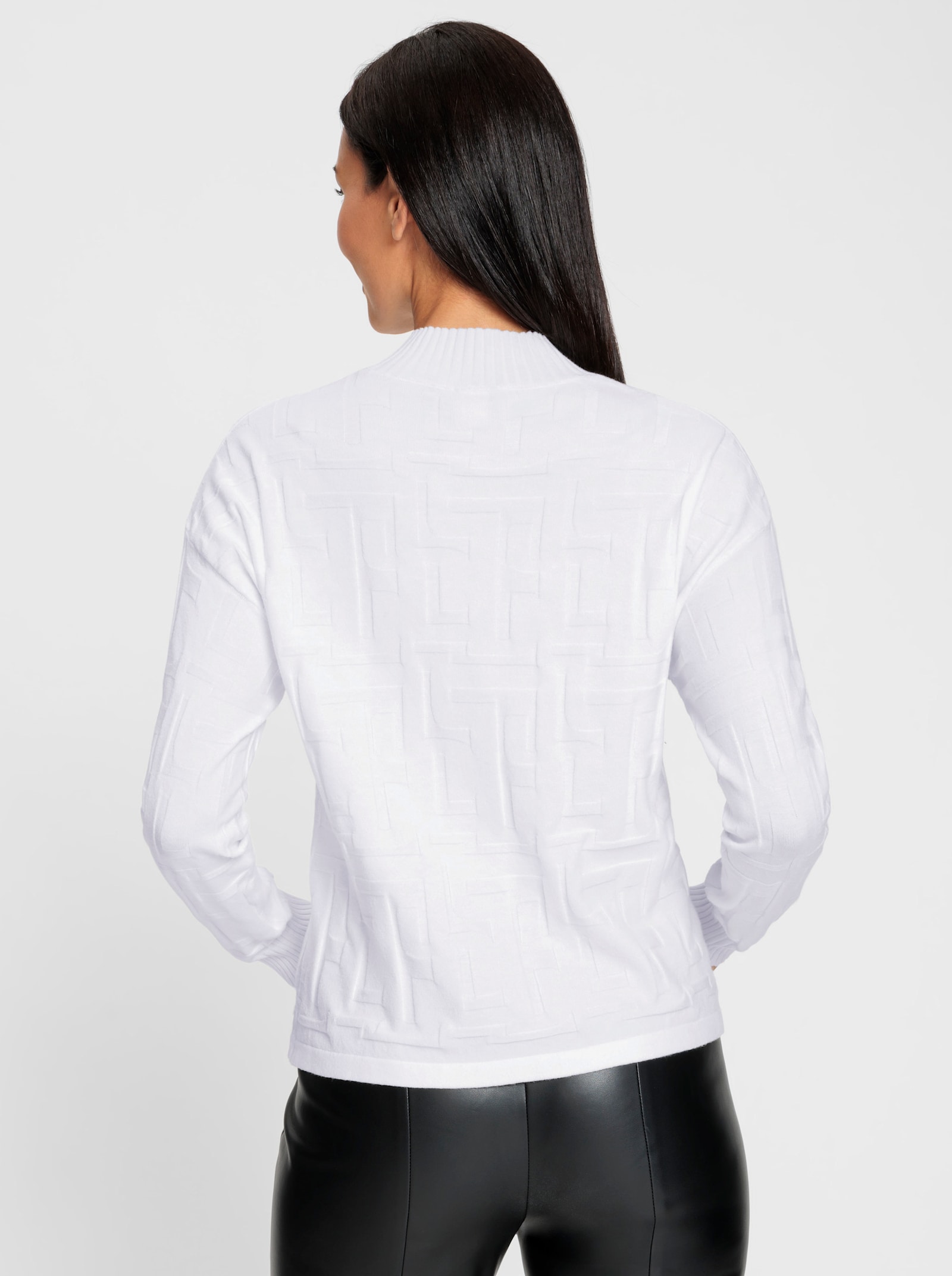 heine Jacquardpullover in 3-D-Optik gemustert - ecru