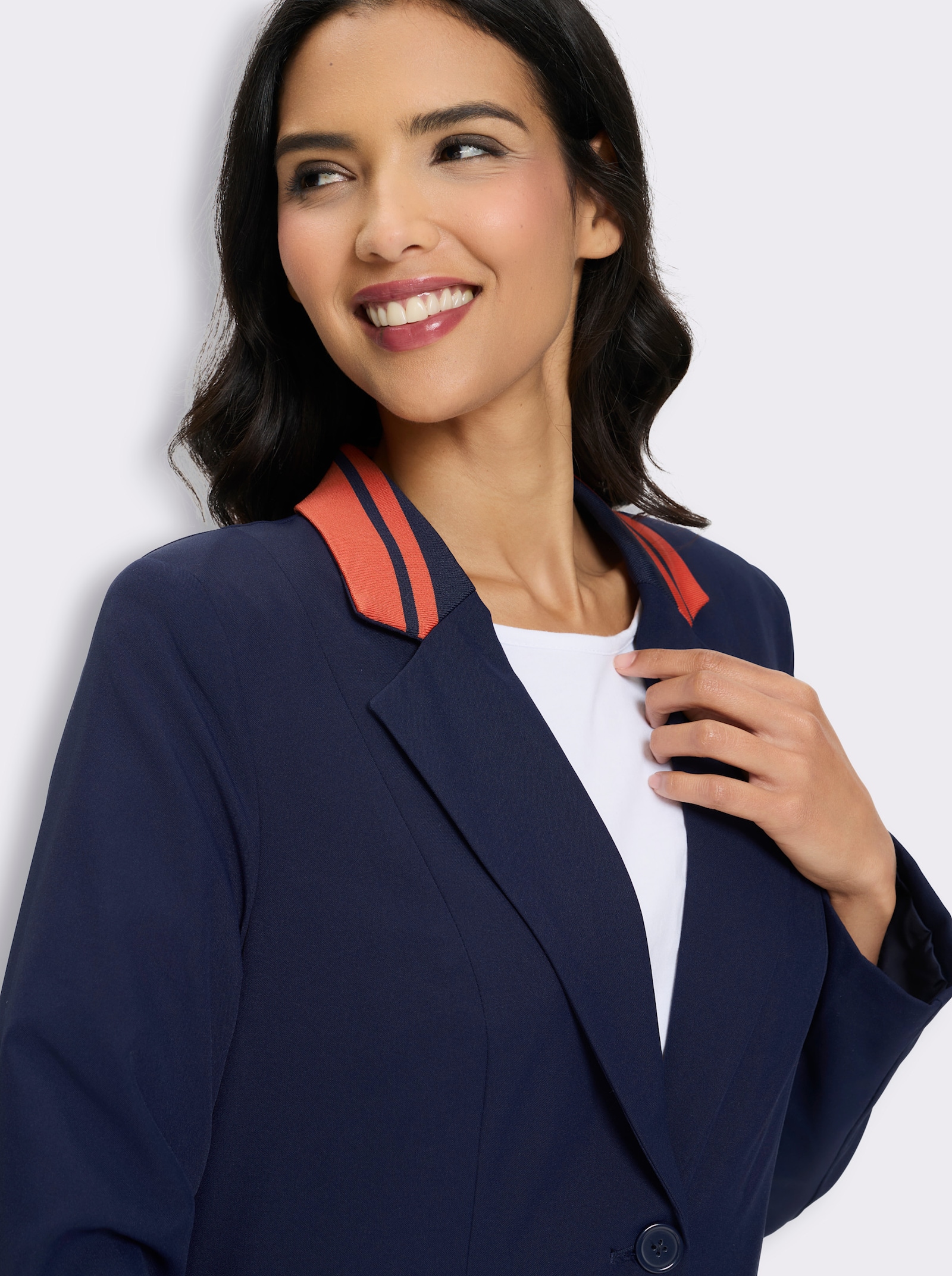 Blazer mit Kontrast-Details - marine