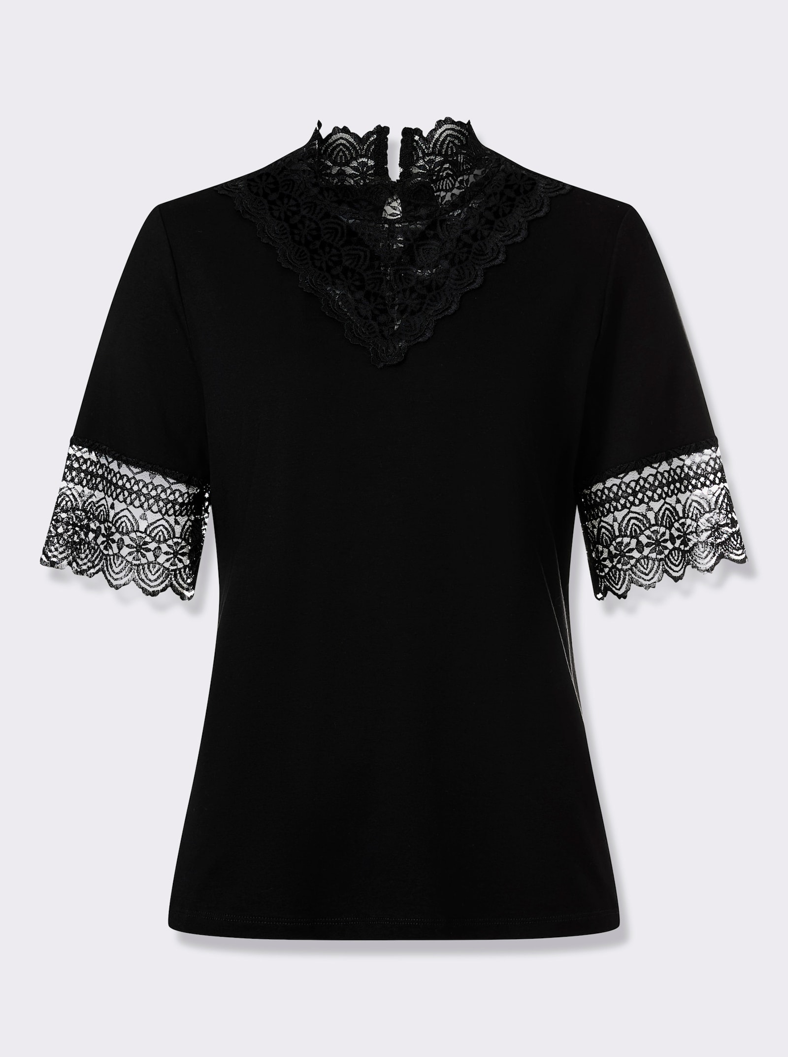 Spitzen-Shirt - schwarz