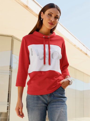 Sweatshirt - rot-weiß-geringelt
