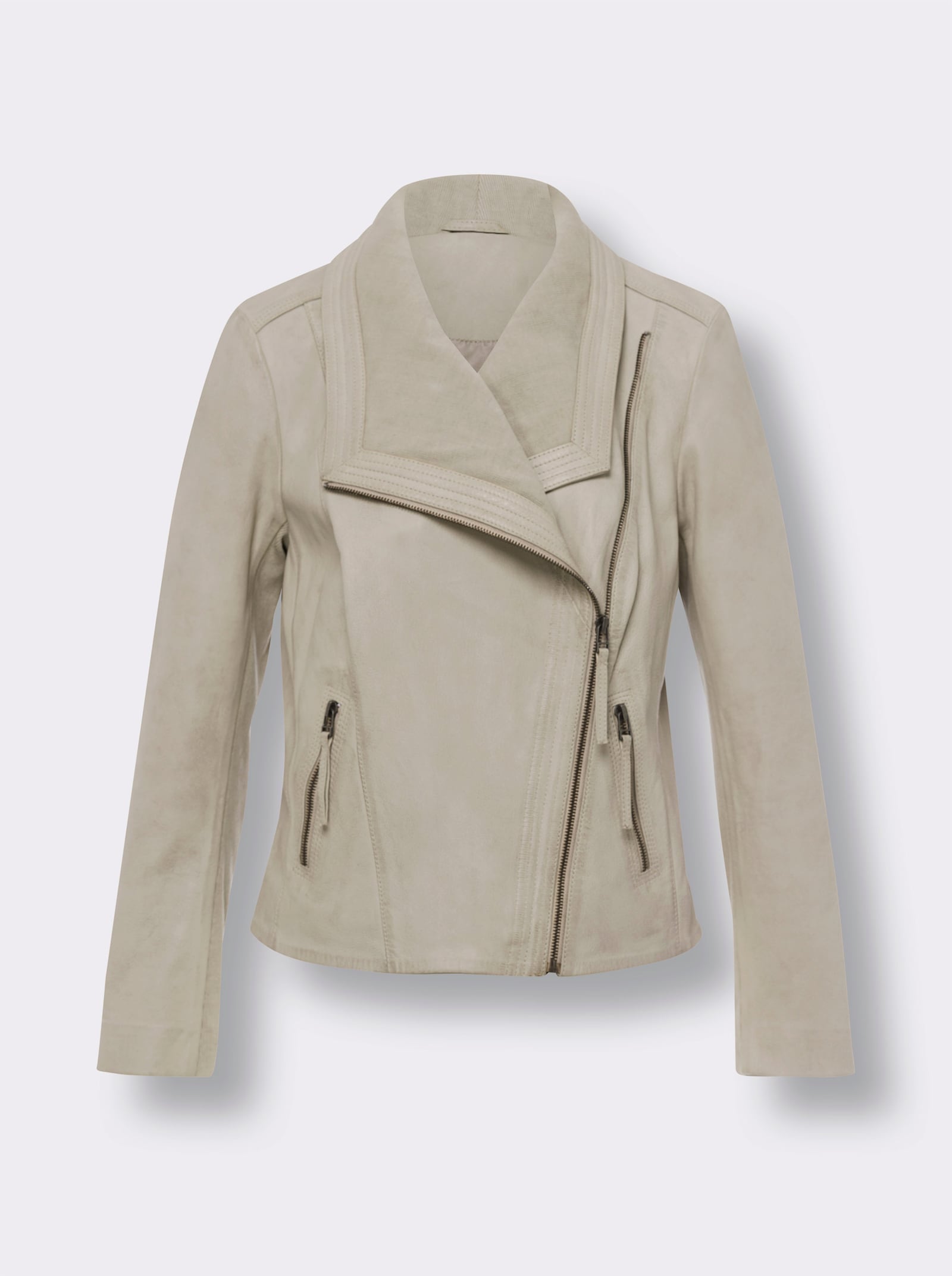 heine Lederjacke in taillierter Schnittform - sand