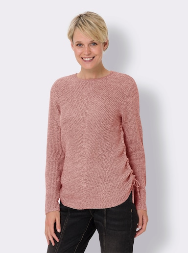 Strickpullover - rosenholz-ecru-meliert