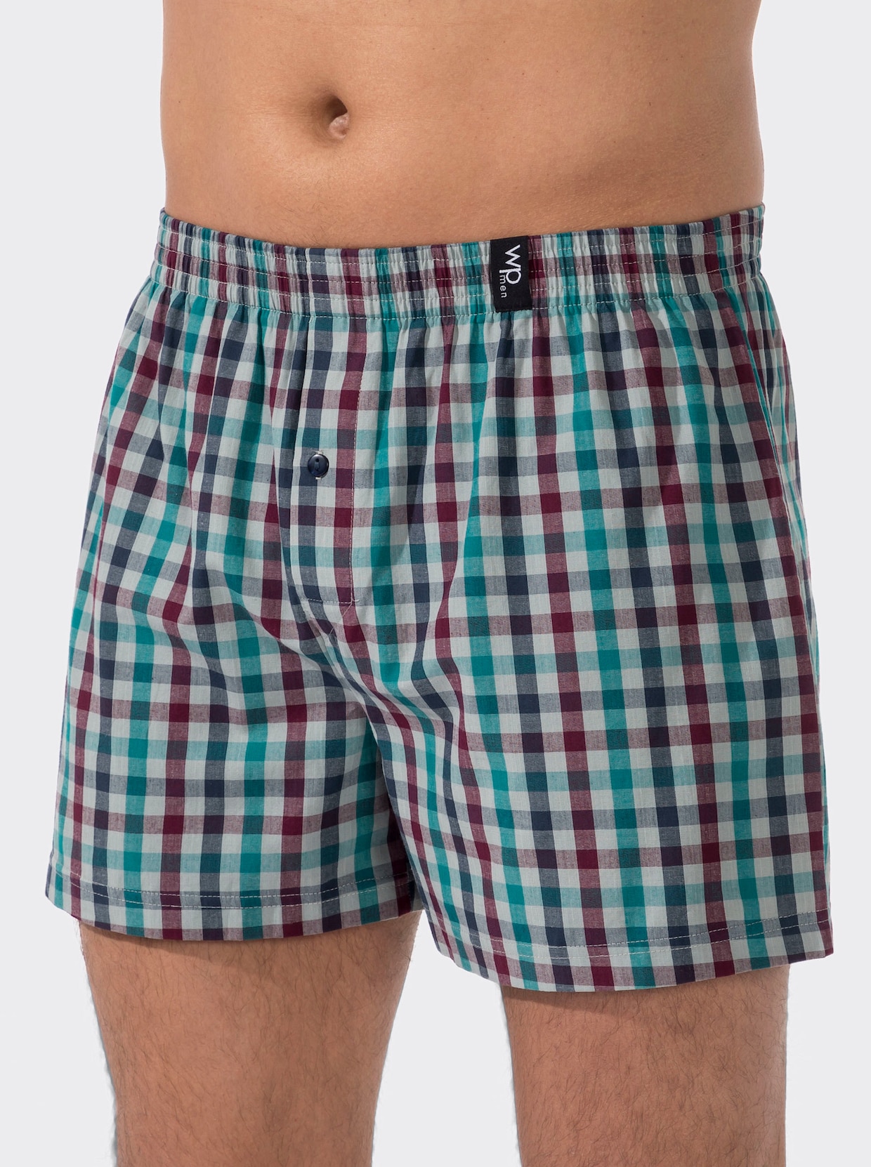 wäschepur men Boxershorts - dunkelblau + dunkelblau-kariert