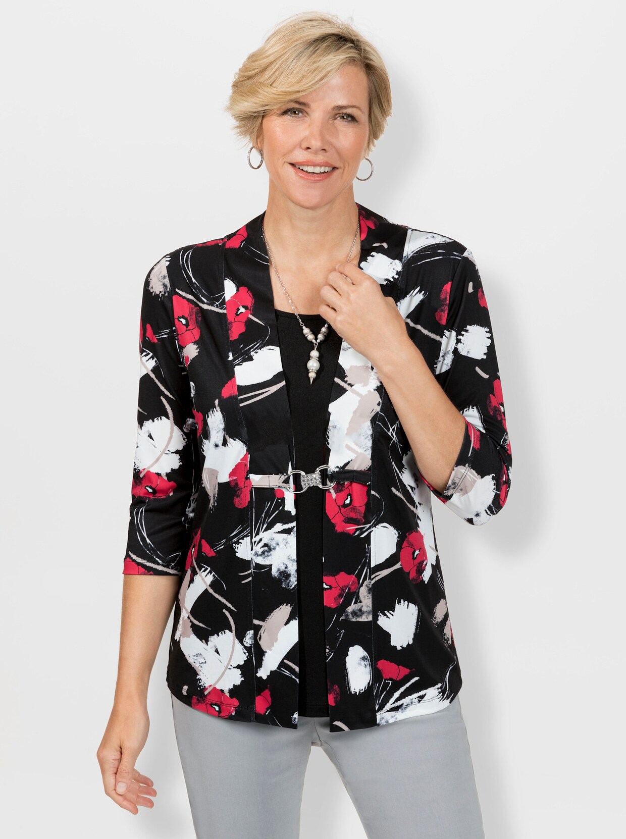 Shirt - zwart/rood geprint