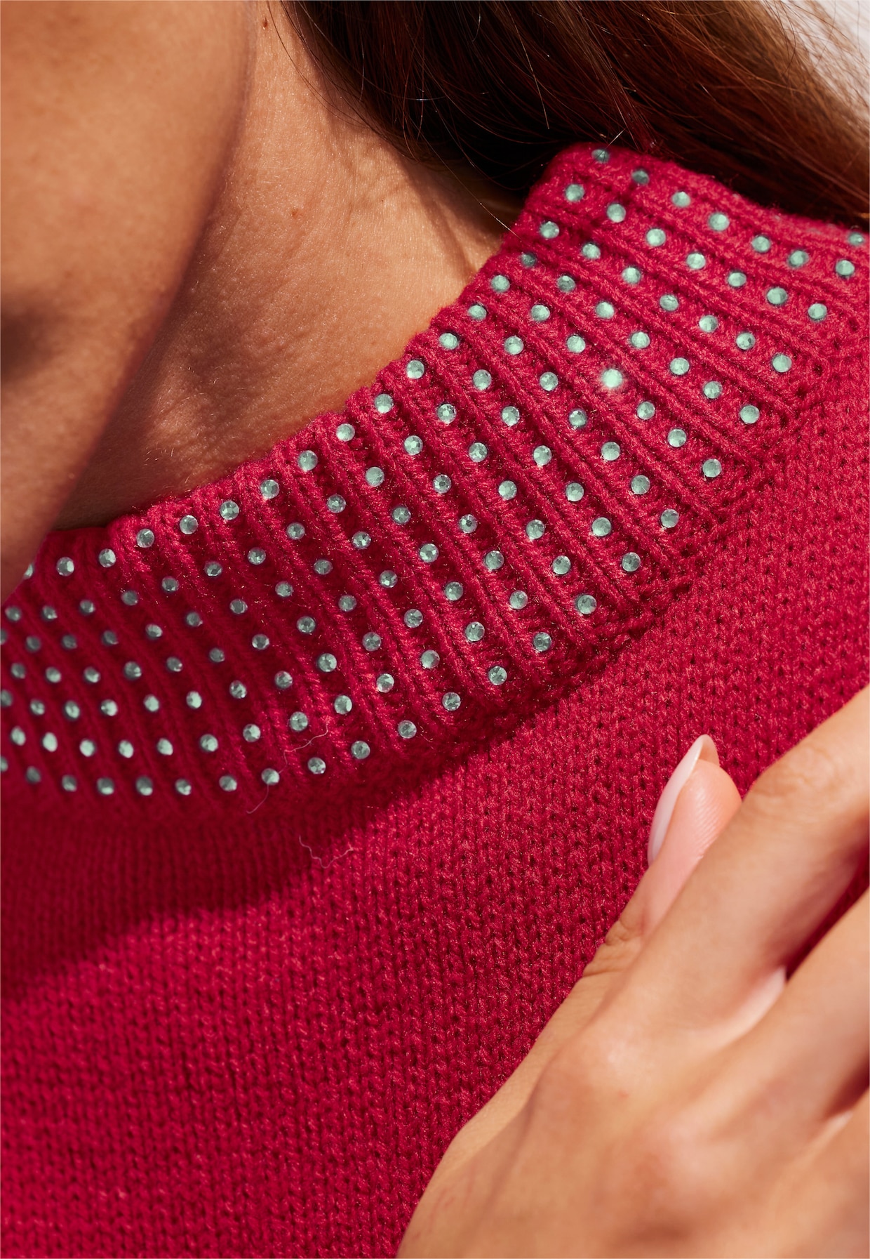 heine Trui met opstaande kraag - rood