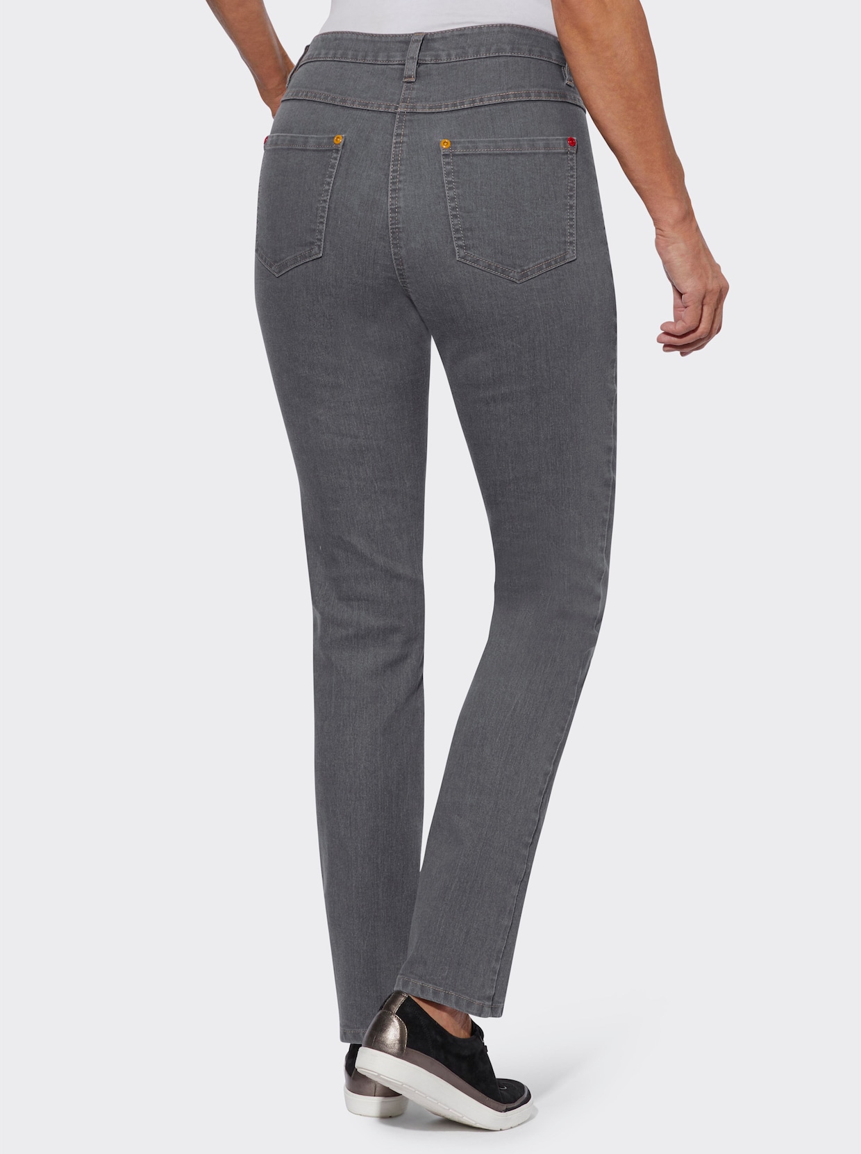 Džínsy s 5 vreckami - Sivá džínsovina