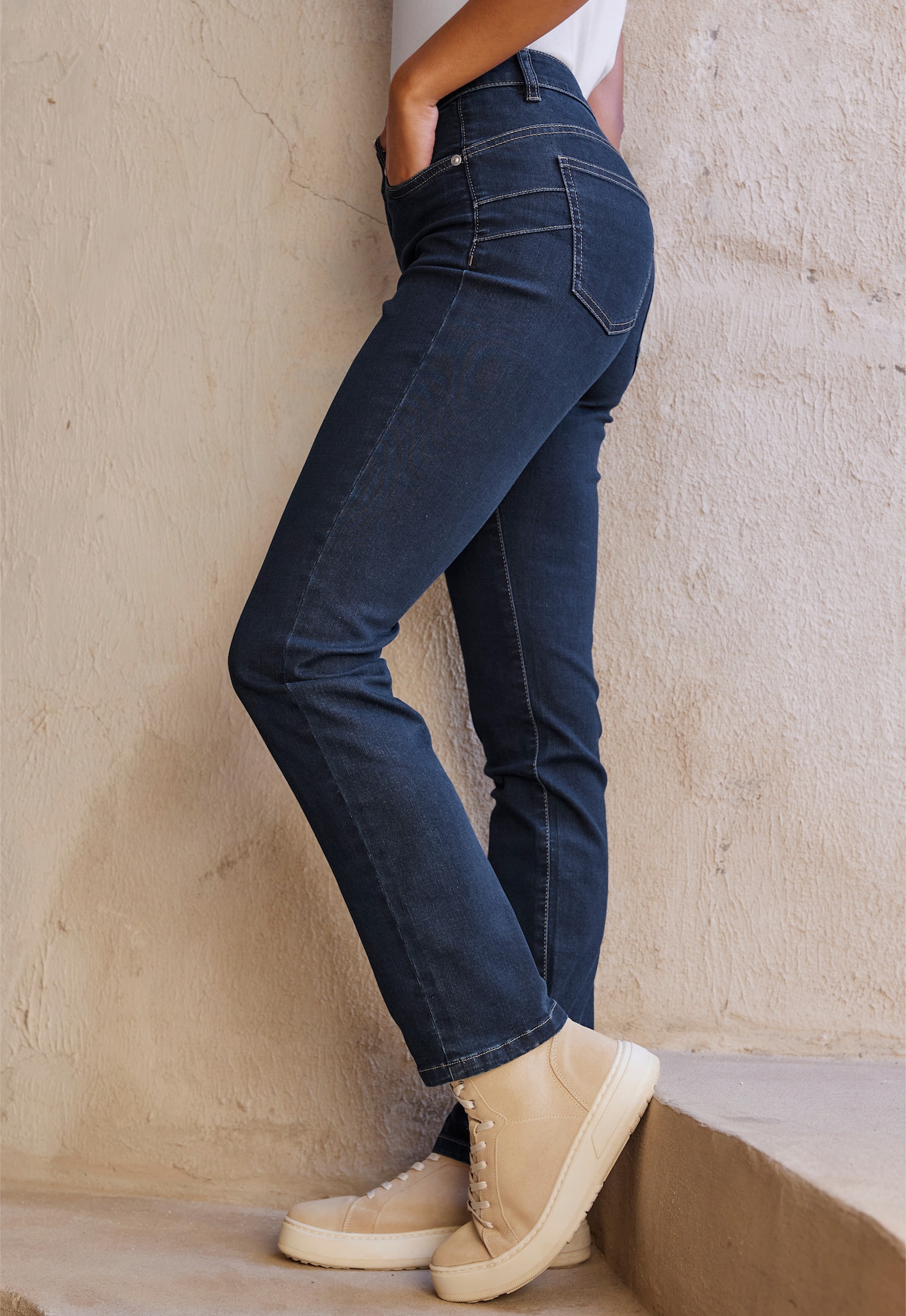 heine Jean push-up à la coupe 5 poches - bleu foncé