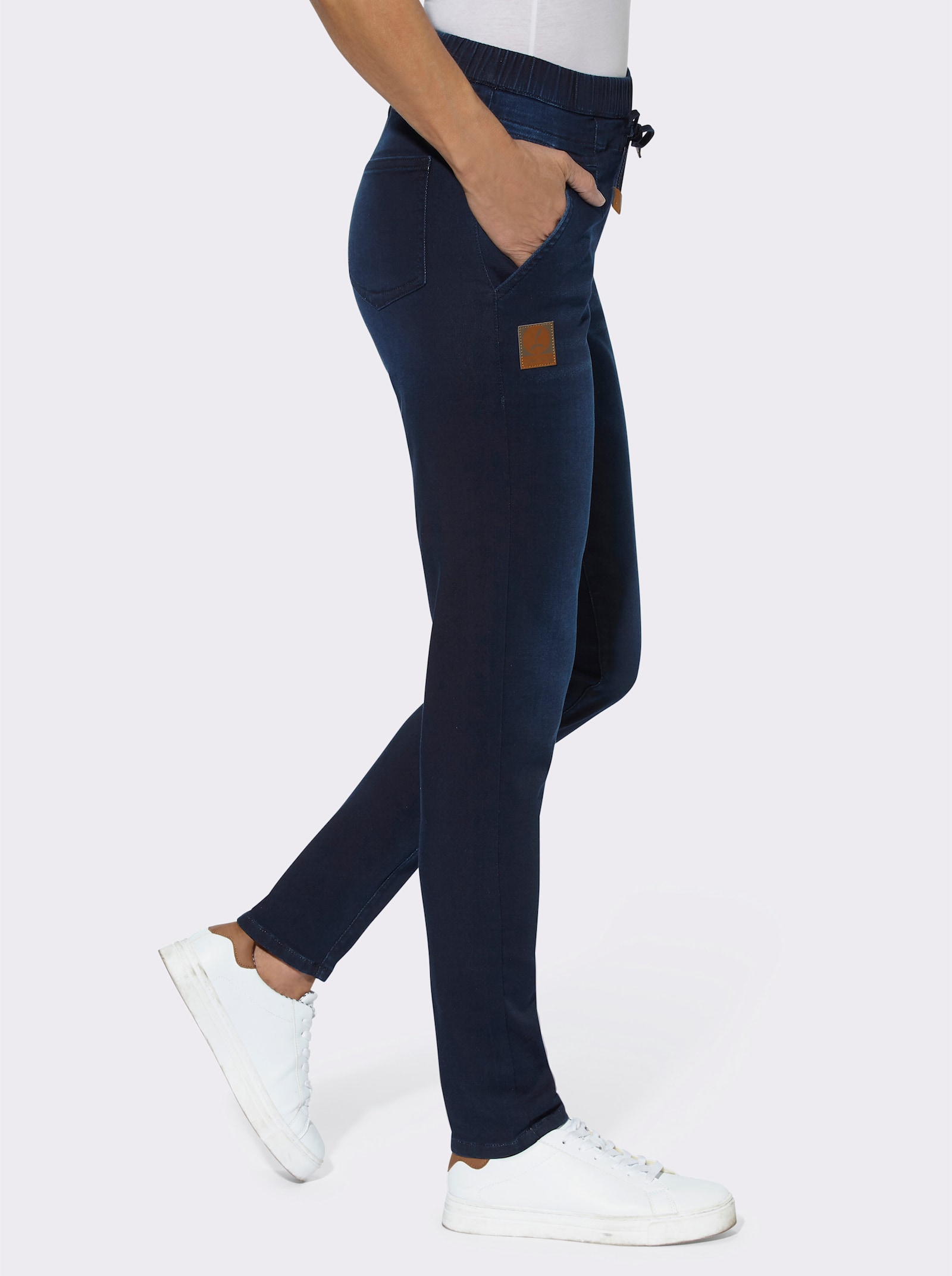 Jean avec coulisse et lien à nouer - bleu foncé