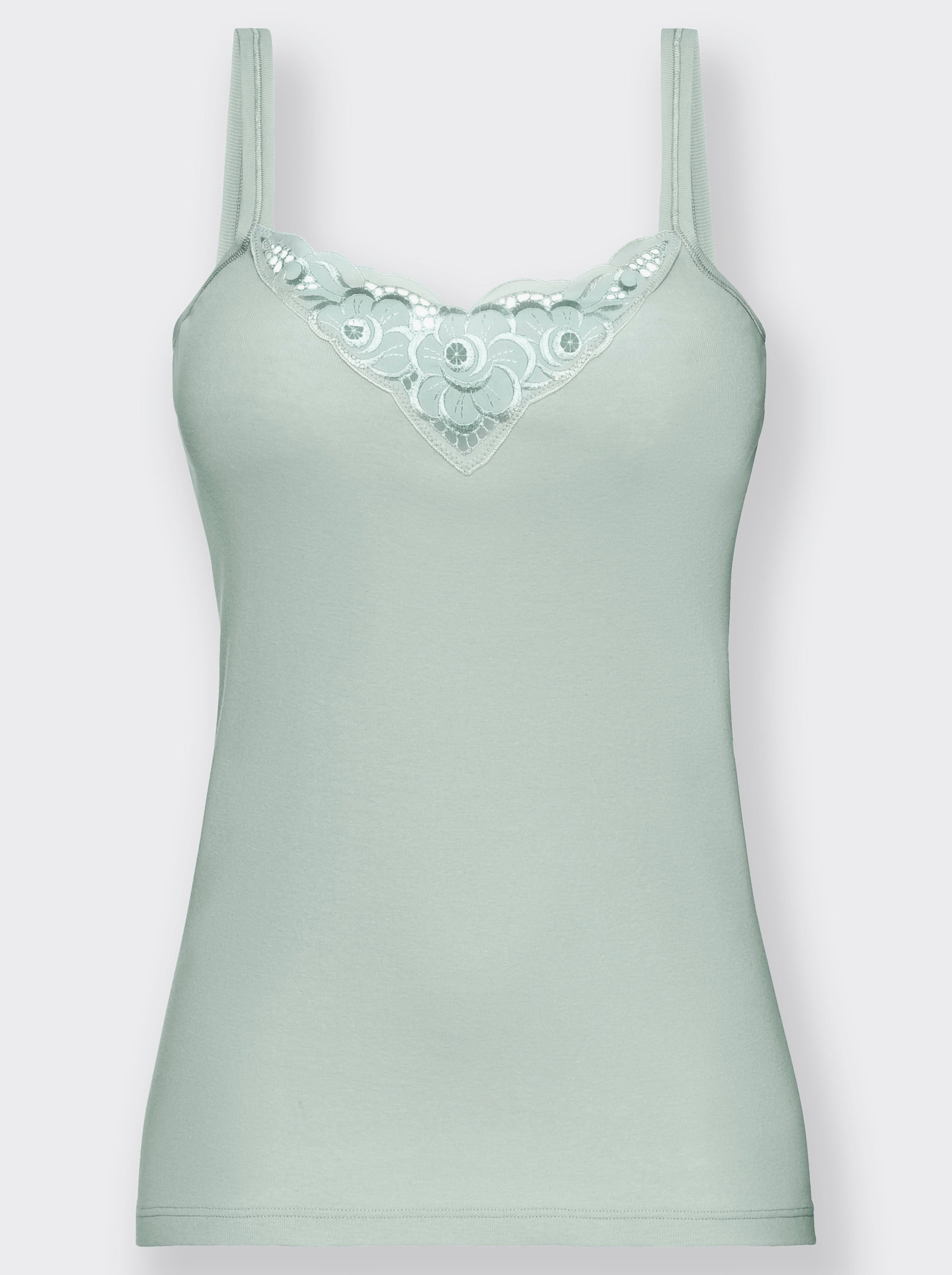 wäschepur Trägerhemd mit Batist-Motiv - beere + bleu + mint