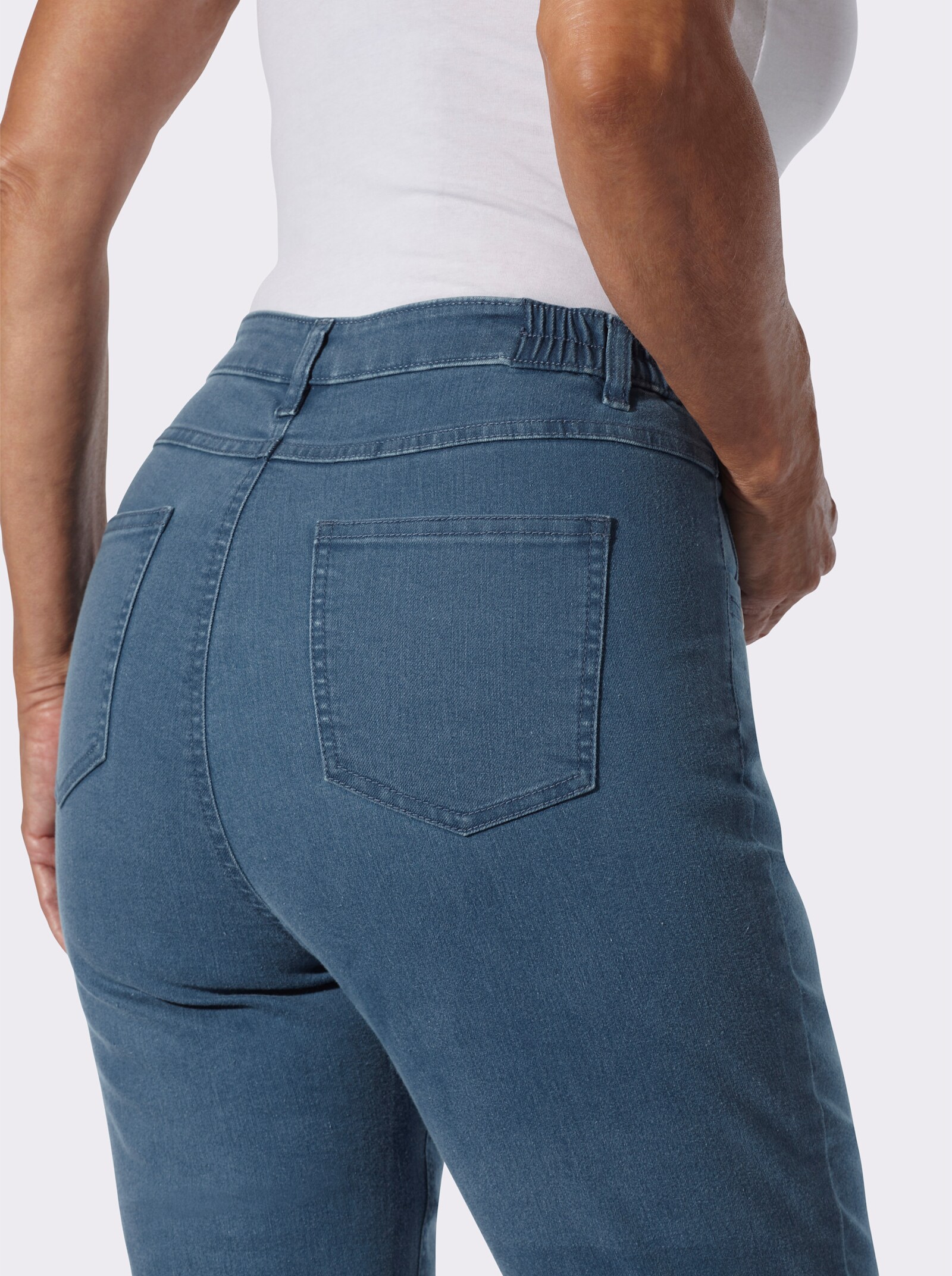 5-Pocket-Jeans mit Ösenverzierung - blue-bleached
