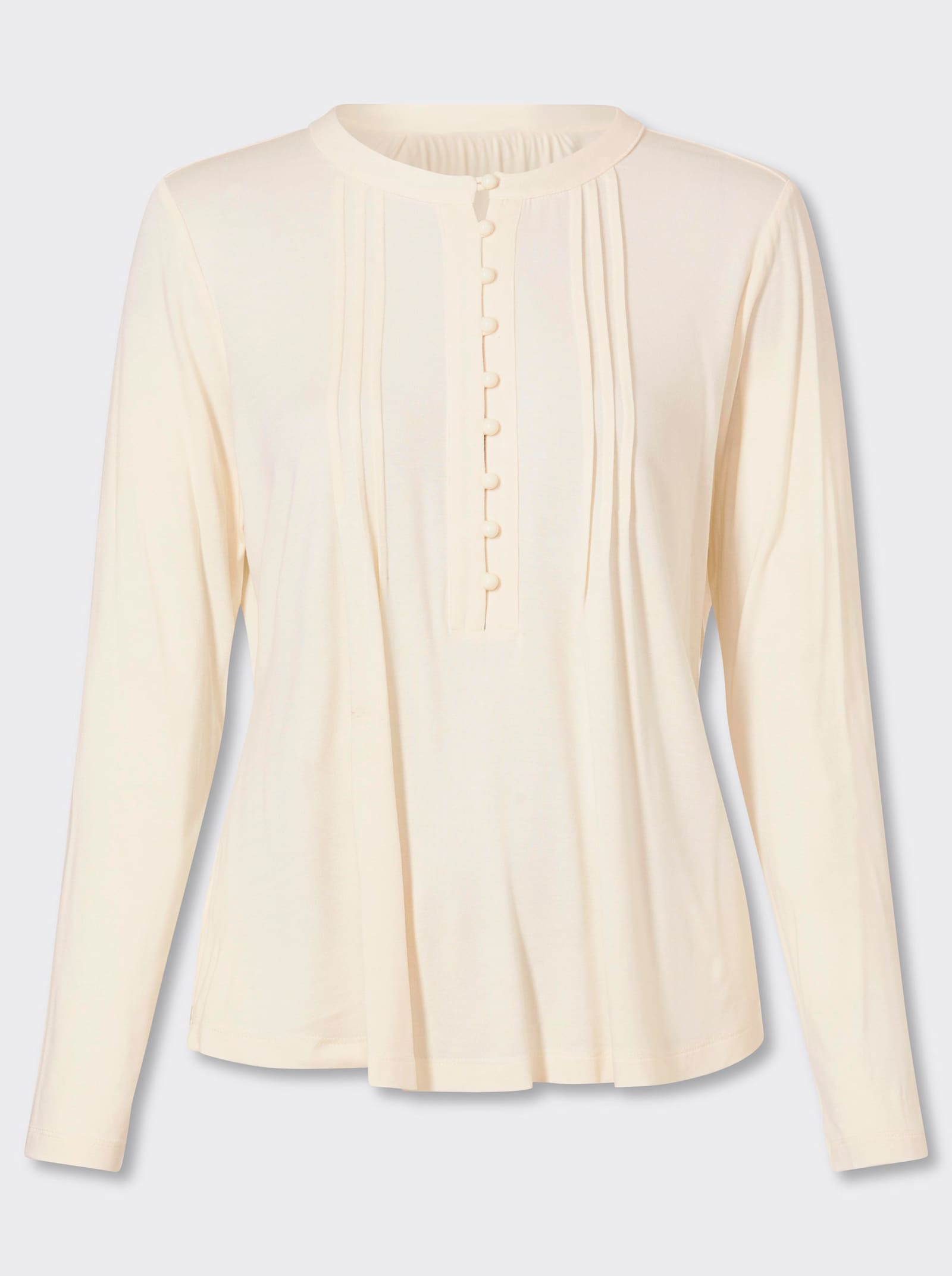 heine Langarmshirt mit Biesen - champagner