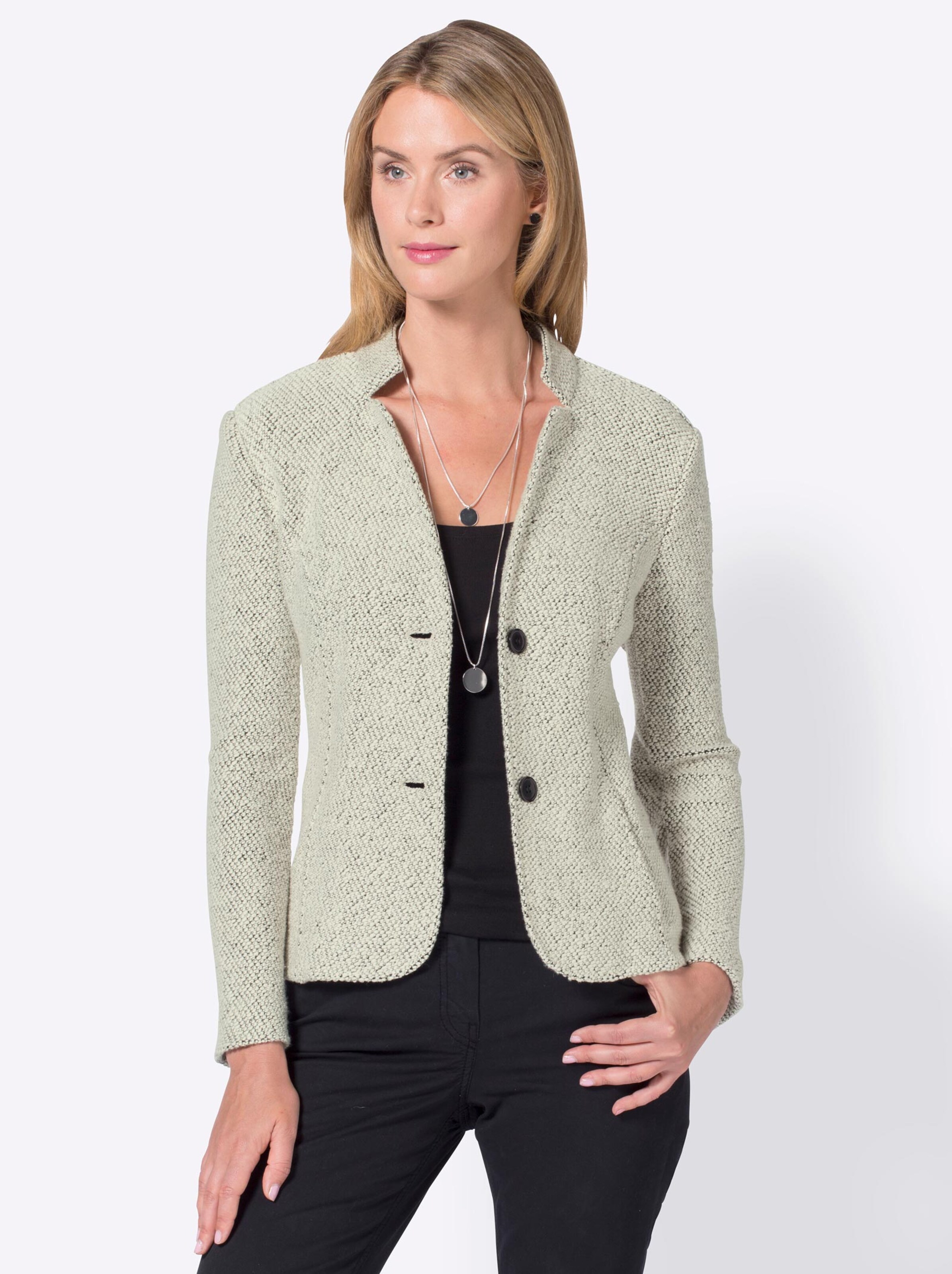 Mode Blazers Korte blazers Heine Korte blazer lichtgrijs zakelijke stijl 