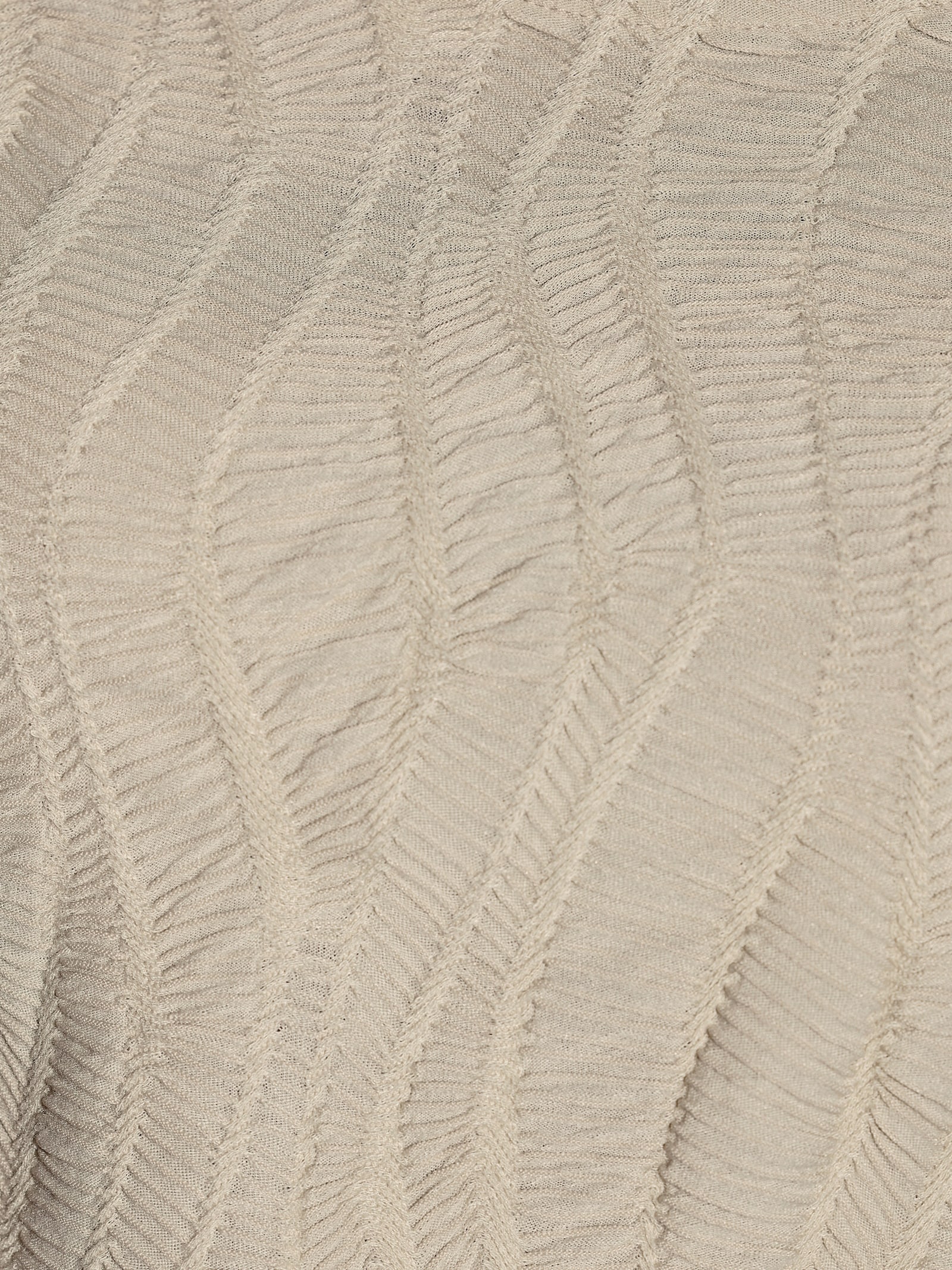 Rundhalsshirt mit Jacquard-Struktur - sand