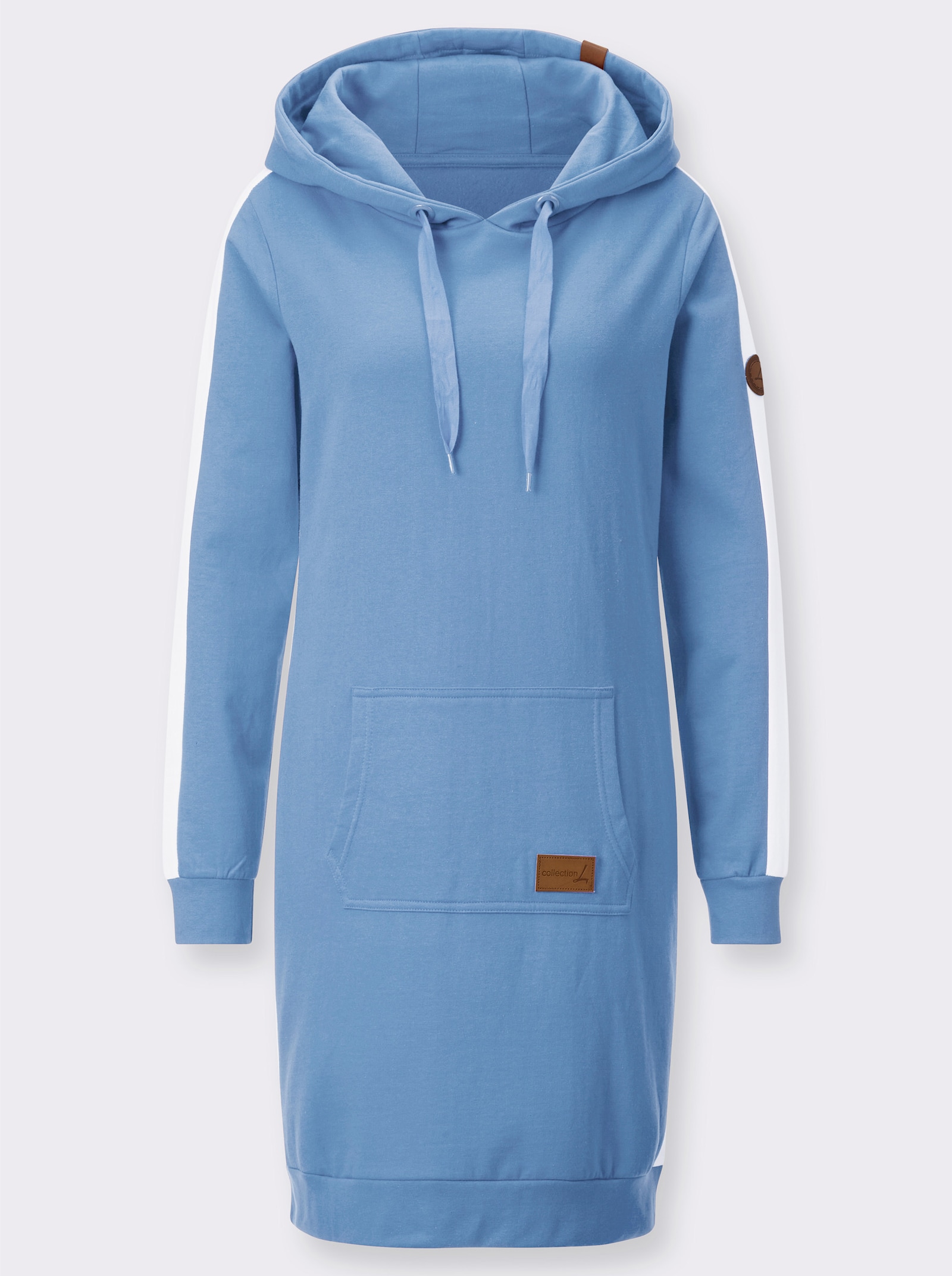 Shirtkleid mit angerauter Innenseite - himmelblau