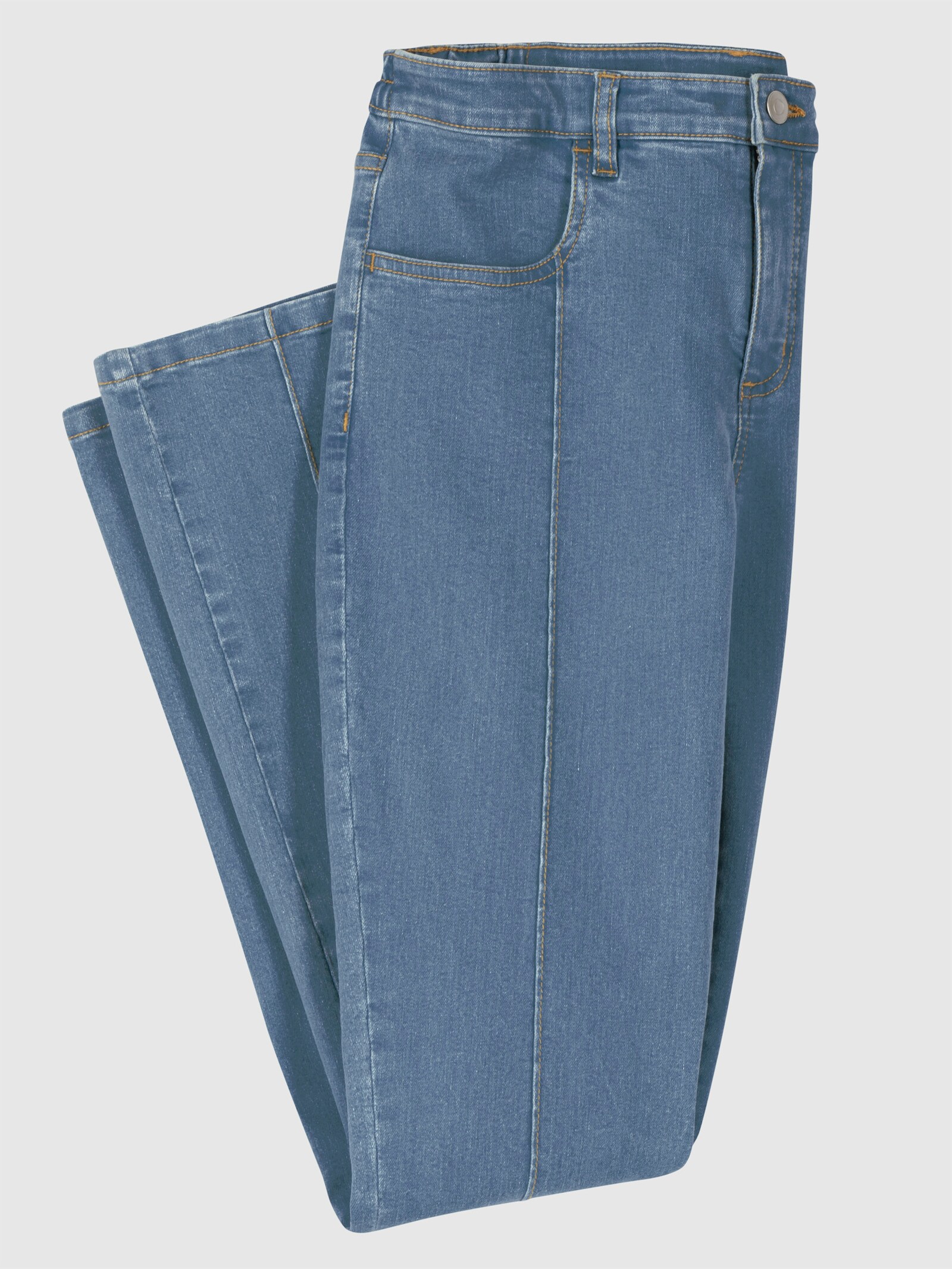 Jeans mit streckender Biese - blue-bleached