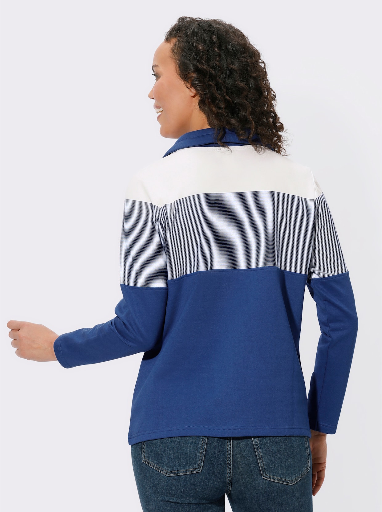 Sweatshirt - royalblau-ecru