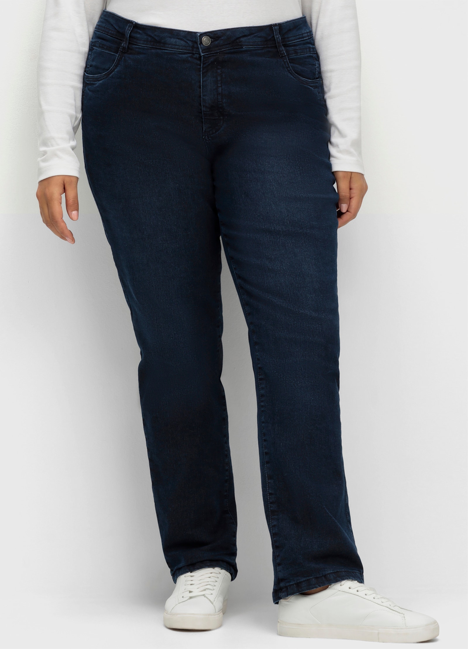 Thermojeans mit kariertem Futter - dark blue-denim