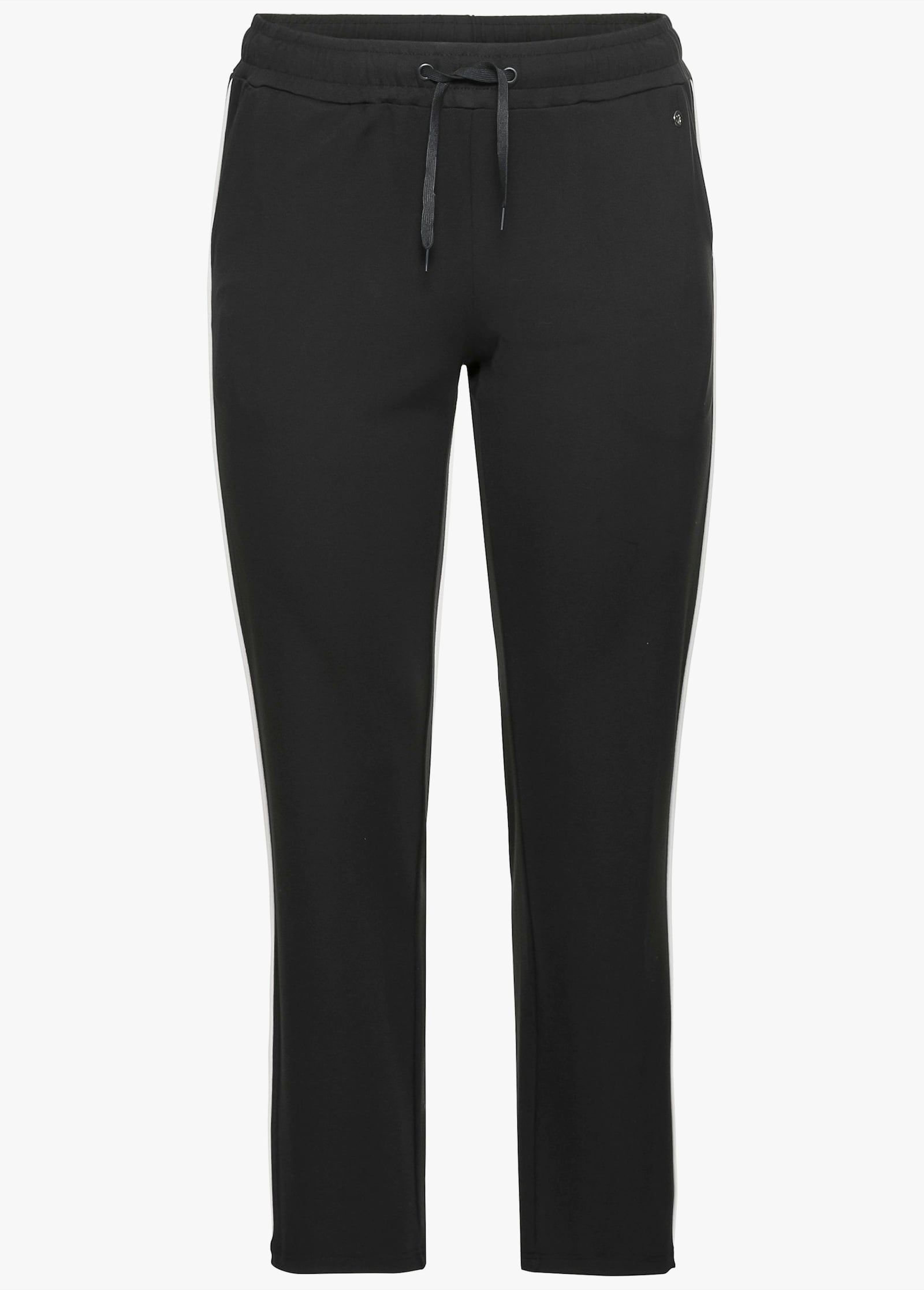 sheego Jogginghose mit Kontrastpaspel - schwarz